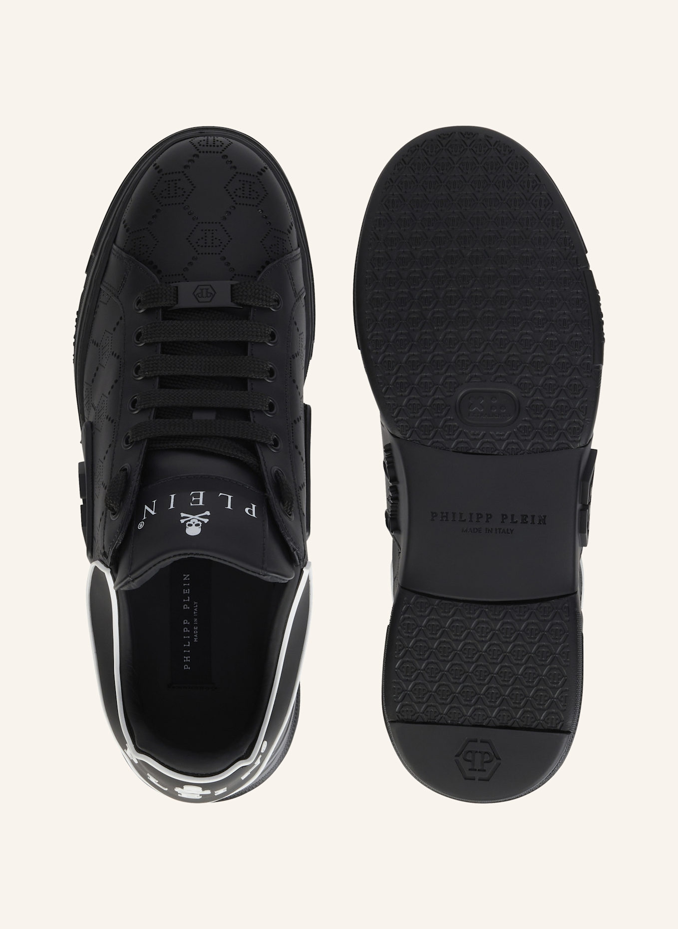 PHILIPP PLEIN Lo-Top Turnschuhe MONOGRAM: SCHWARZ