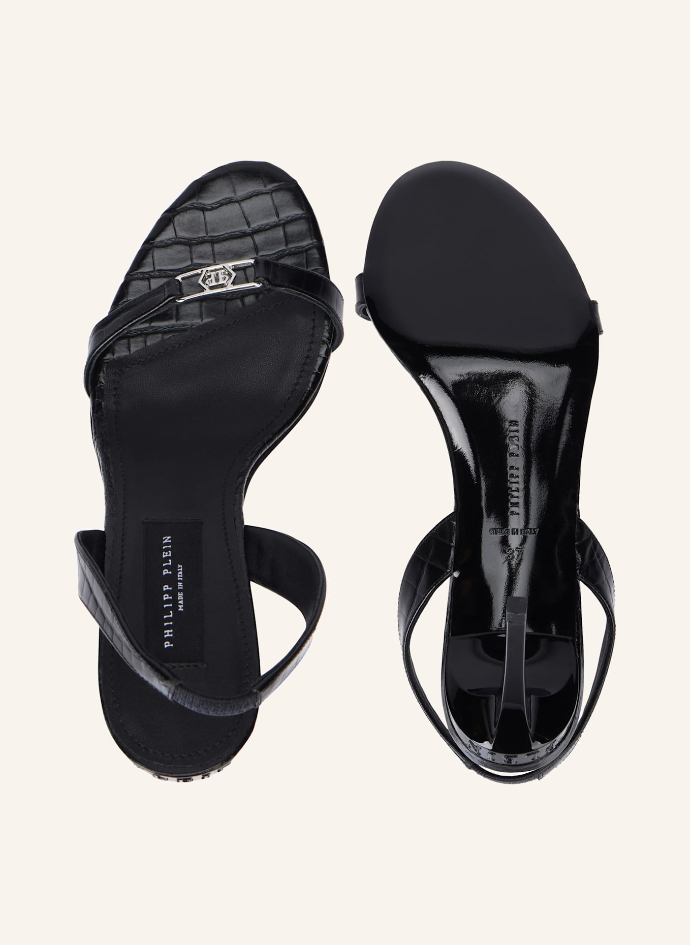 PHILIPP PLEIN PHILIPP PLEIN High Heels Sandals Hexagon 9: SCHWARZ