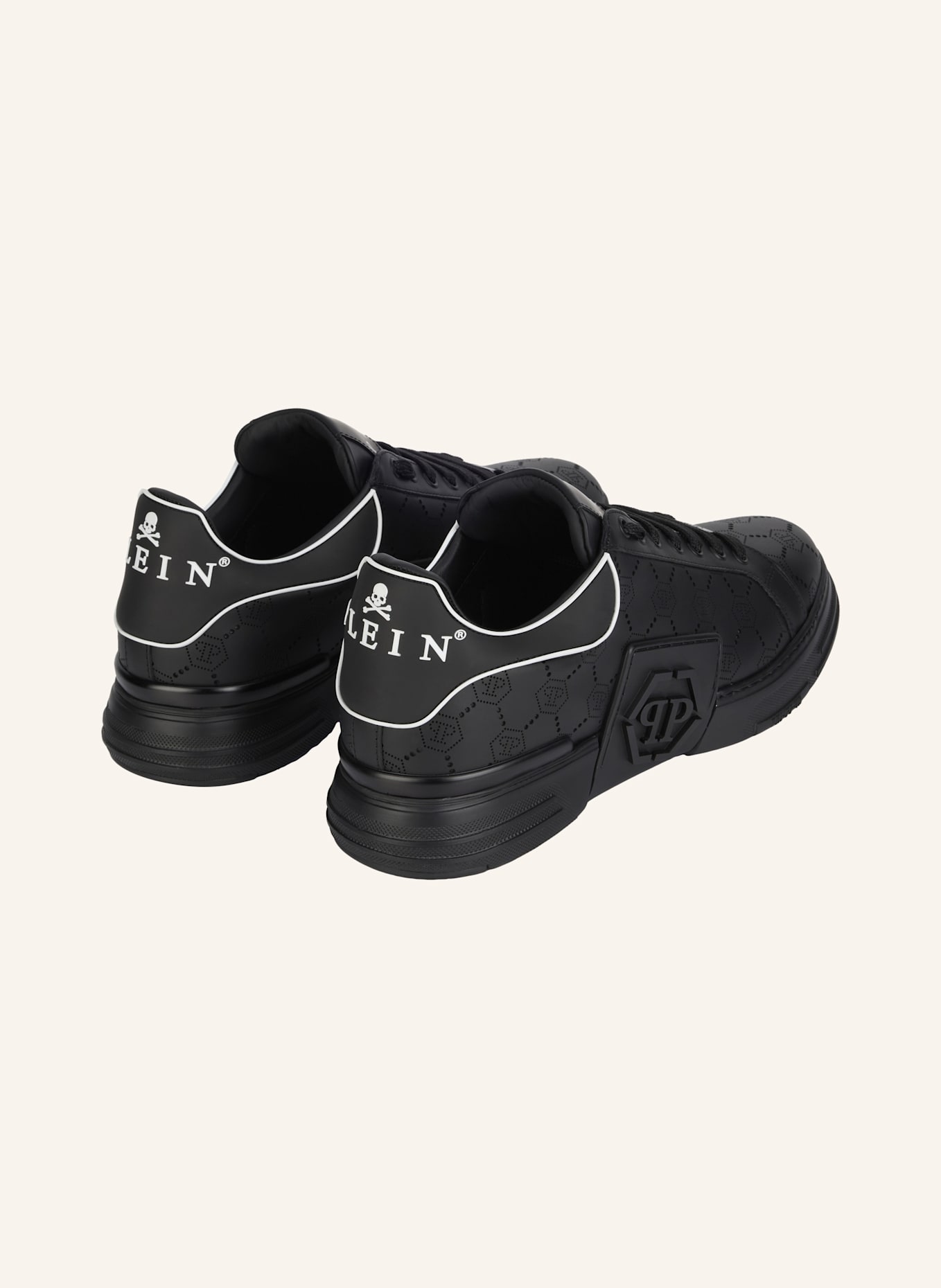 PHILIPP PLEIN Lo-Top Turnschuhe MONOGRAM: SCHWARZ