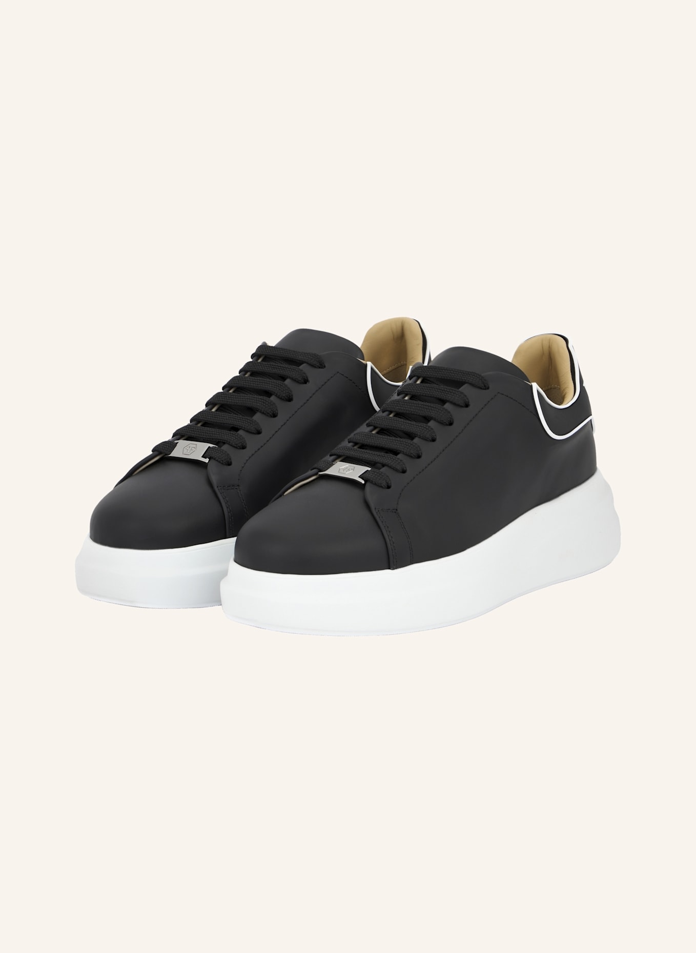PHILIPP PLEIN Leder Sneaker: SCHWARZ