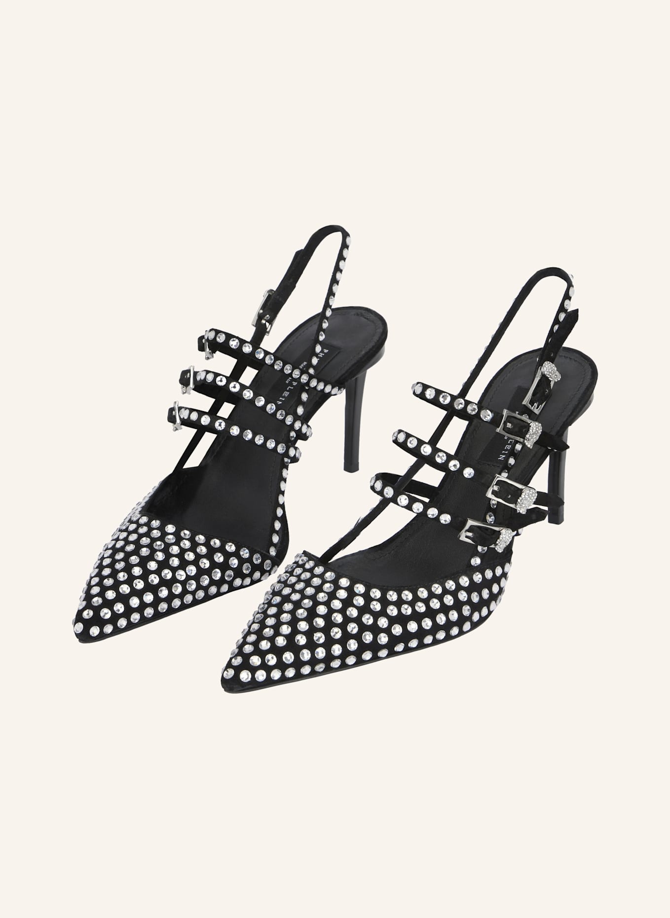 PHILIPP PLEIN PHILIPP PLEIN Suede Slingbacks Skull Belts 9: SCHWARZ