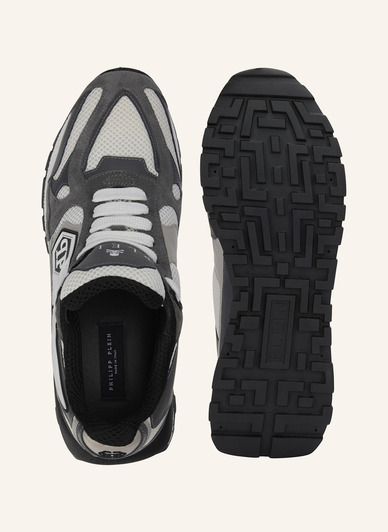 PHILIPP PLEIN Lo-Top Turnschuhe TITAN: GRAU
