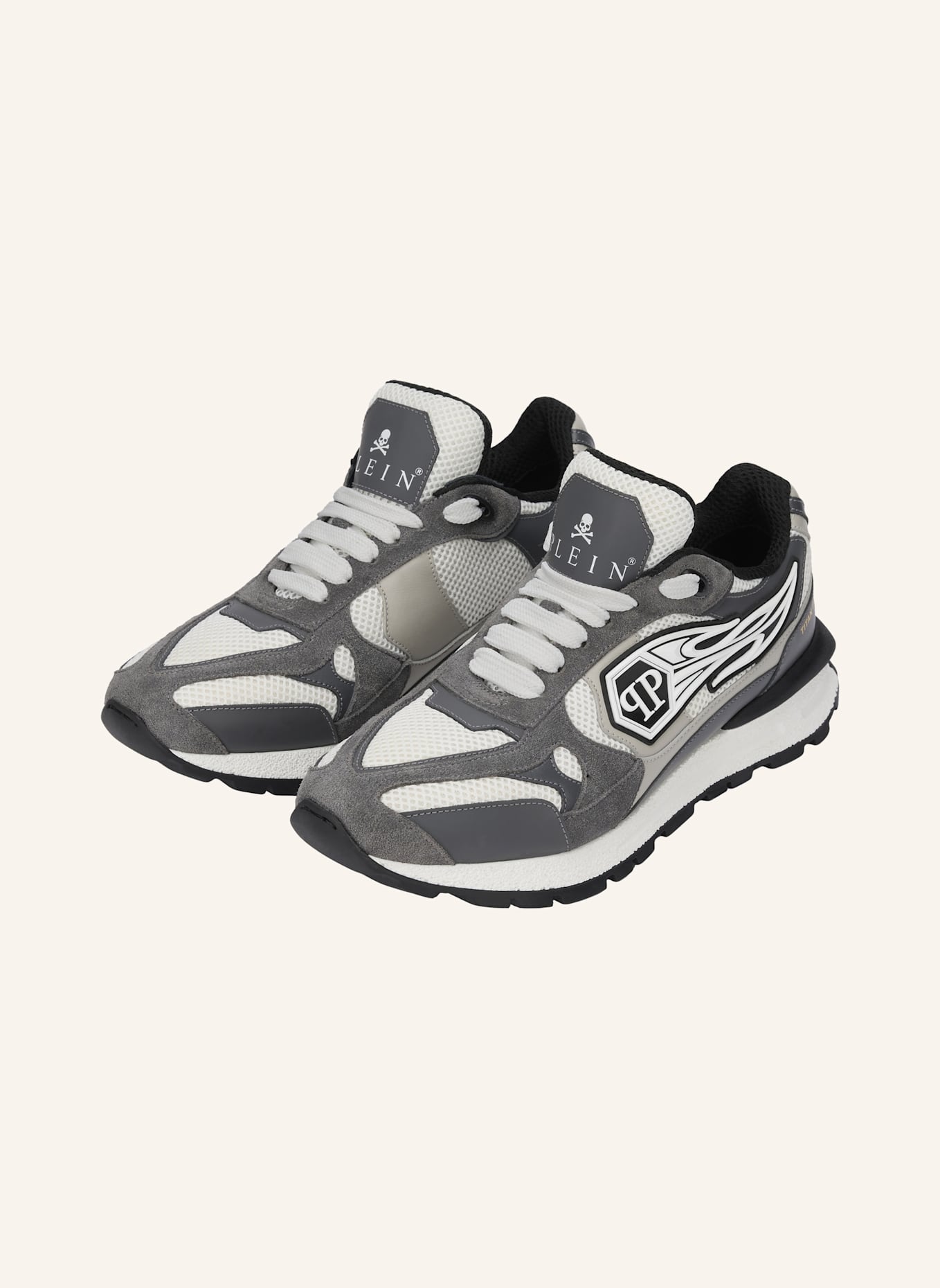 PHILIPP PLEIN Lo-Top Turnschuhe TITAN: GRAU