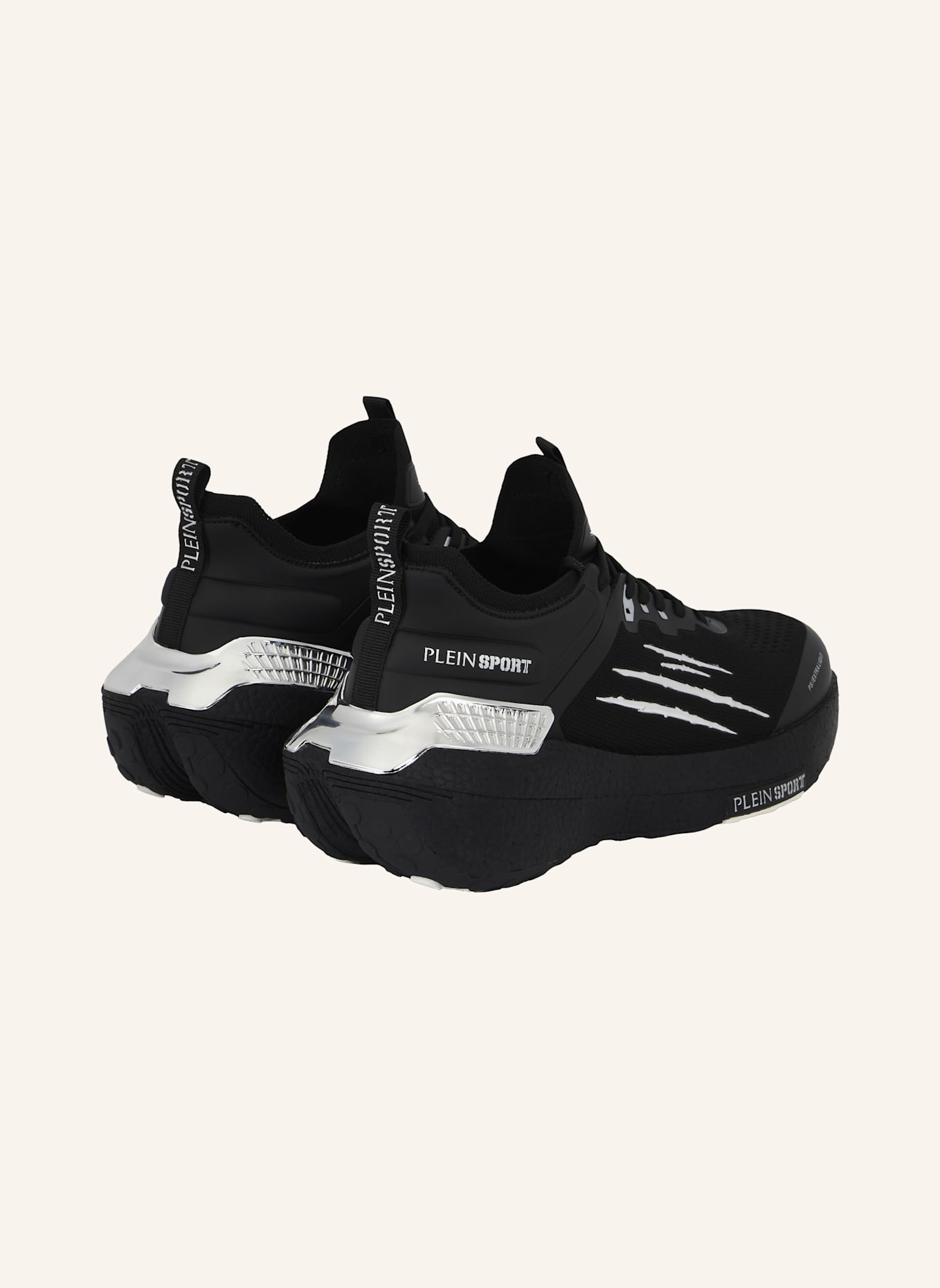 PLEIN SPORT Läufer Sneaker: SCHWARZ/ SILBER