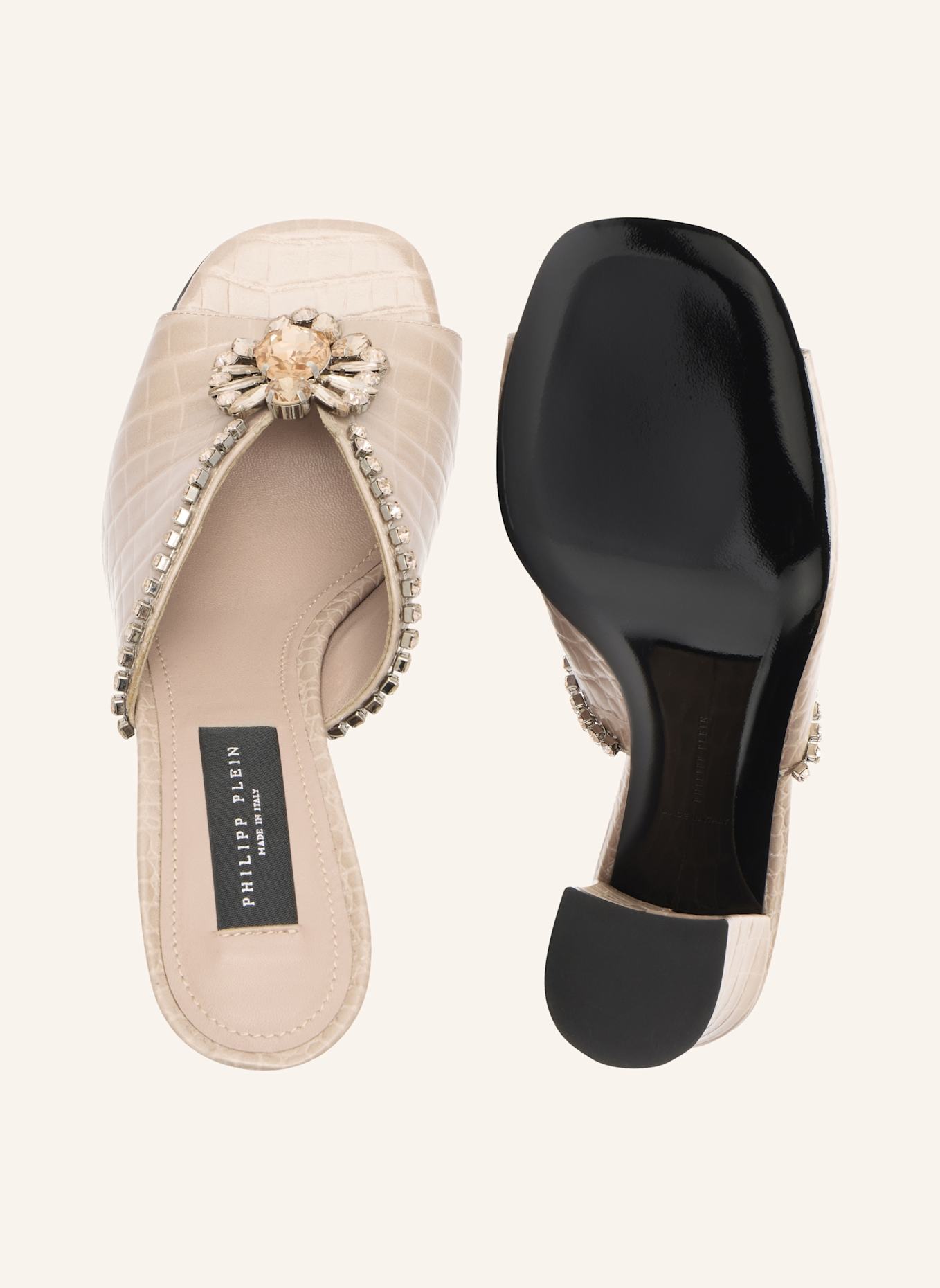 PHILIPP PLEIN PHILIPP PLEIN Mid-Heel Platform Sandals Broche Cocco: BEIGE