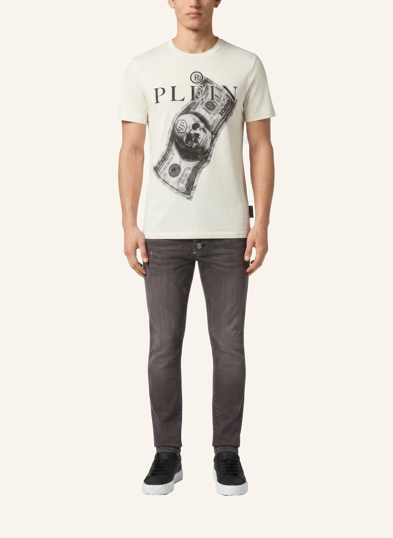 PHILIPP PLEIN T-Shirt Rundhalsausschnitt Ss: WEISS