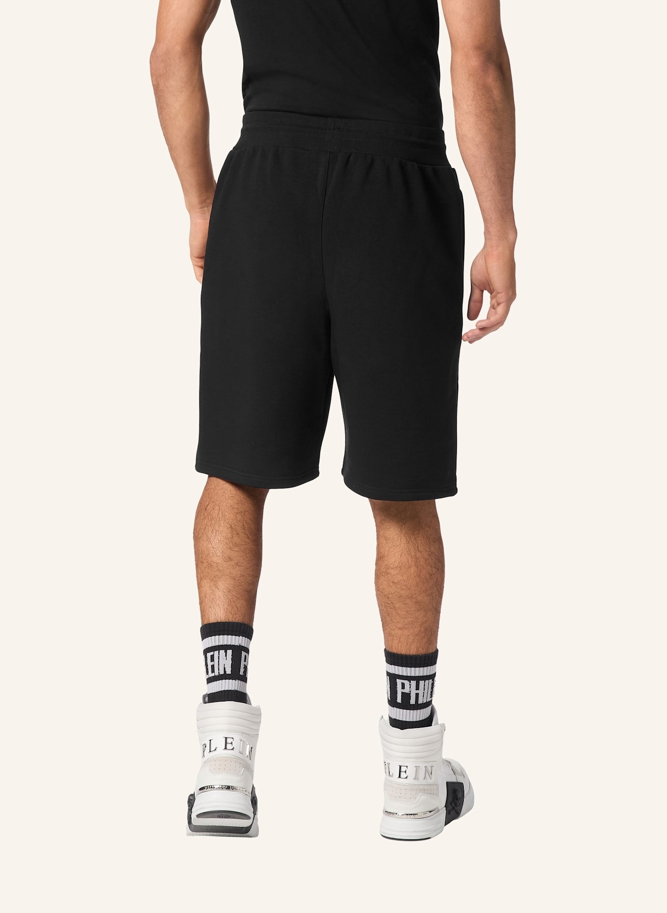 PHILIPP PLEIN Jogging-Shorts: SCHWARZ