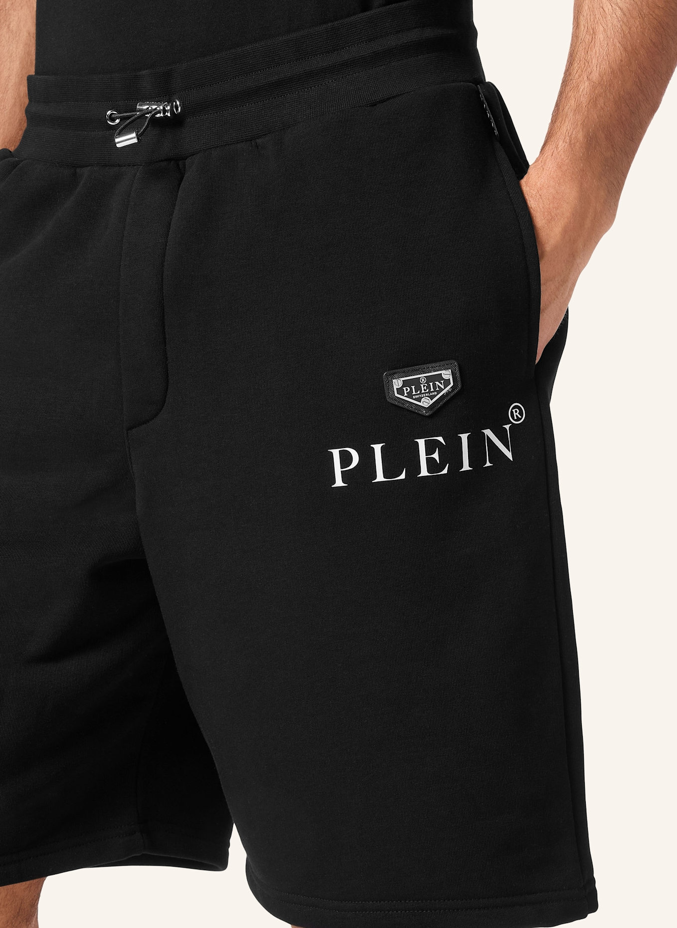 PHILIPP PLEIN Jogging-Shorts: SCHWARZ