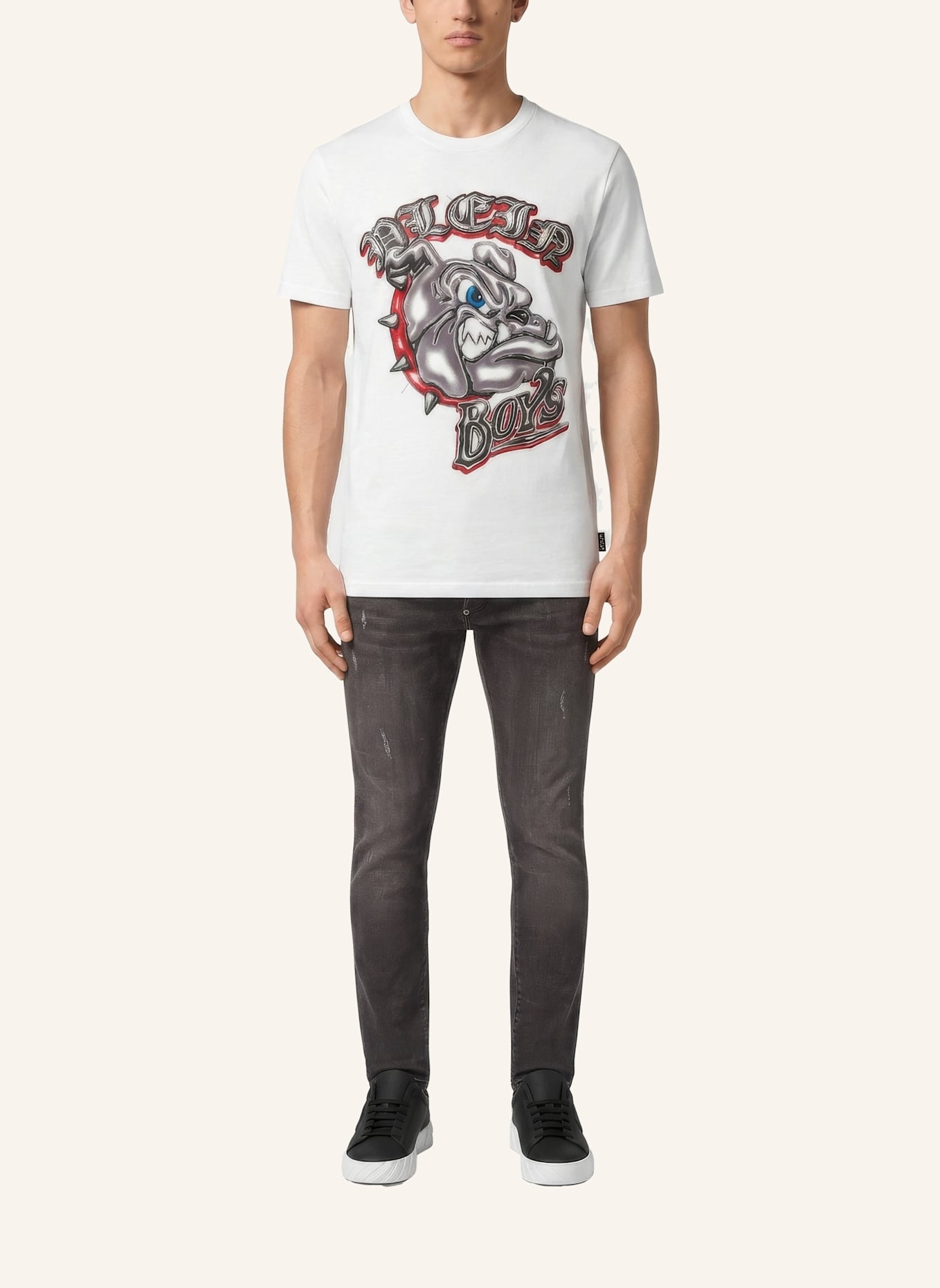 PHILIPP PLEIN T-Shirt Rundhalsausschnitt Ss: WEISS