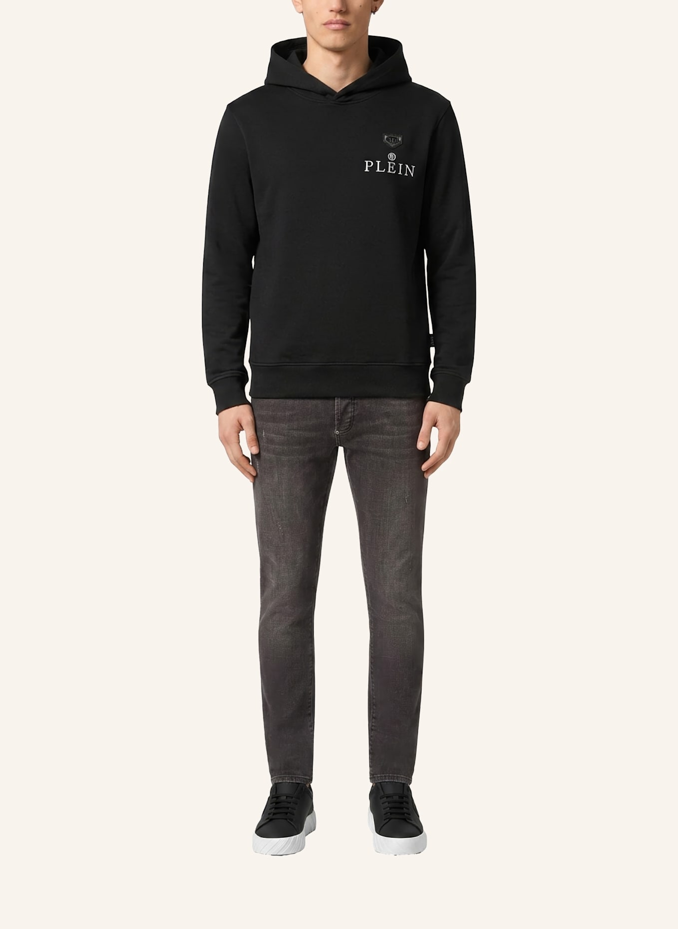 PHILIPP PLEIN Kapuzen-Sweatshirt: SCHWARZ