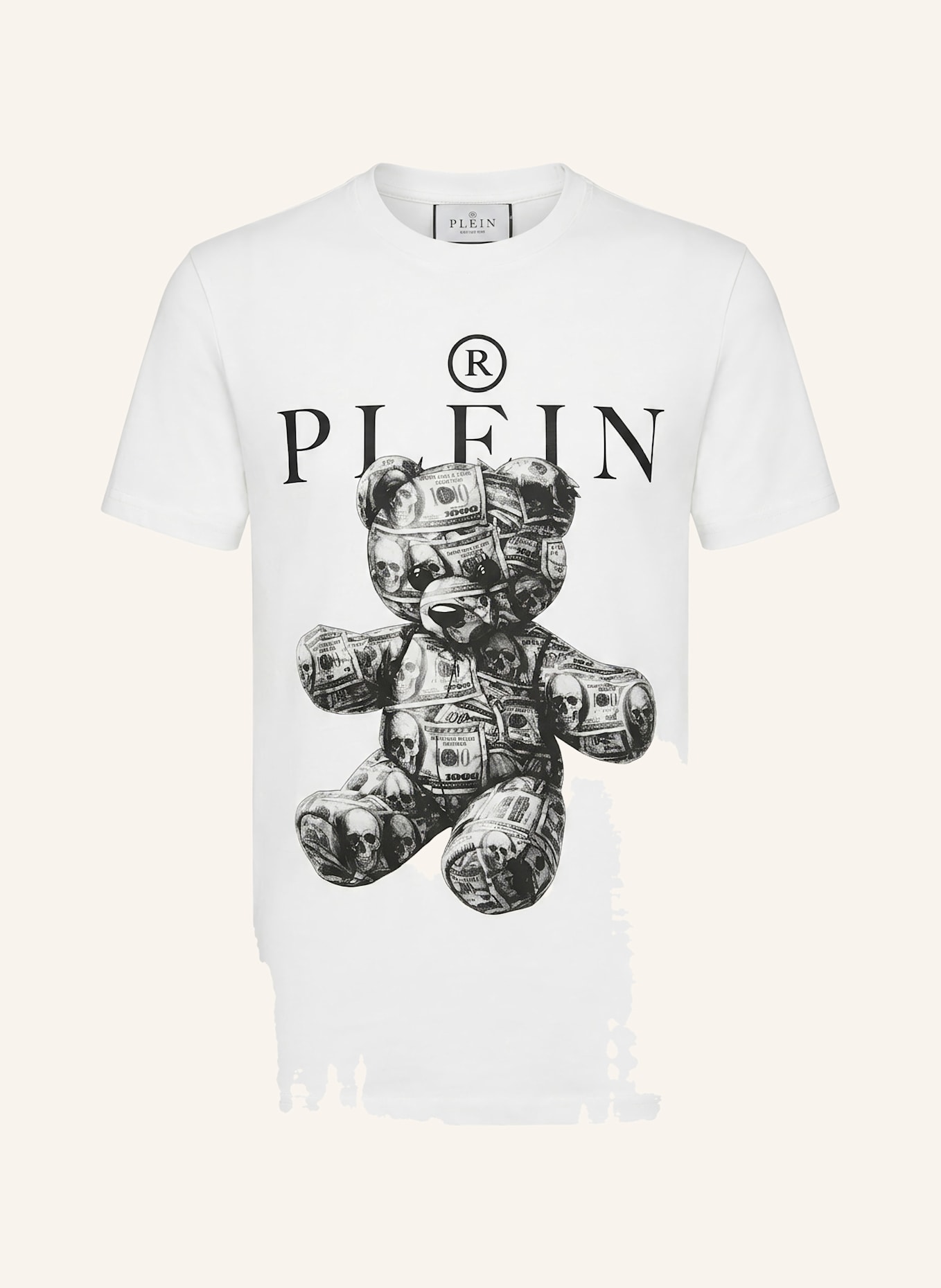 PHILIPP PLEIN T-Shirt Rundhalsausschnitt Ss SKULL: WEISS