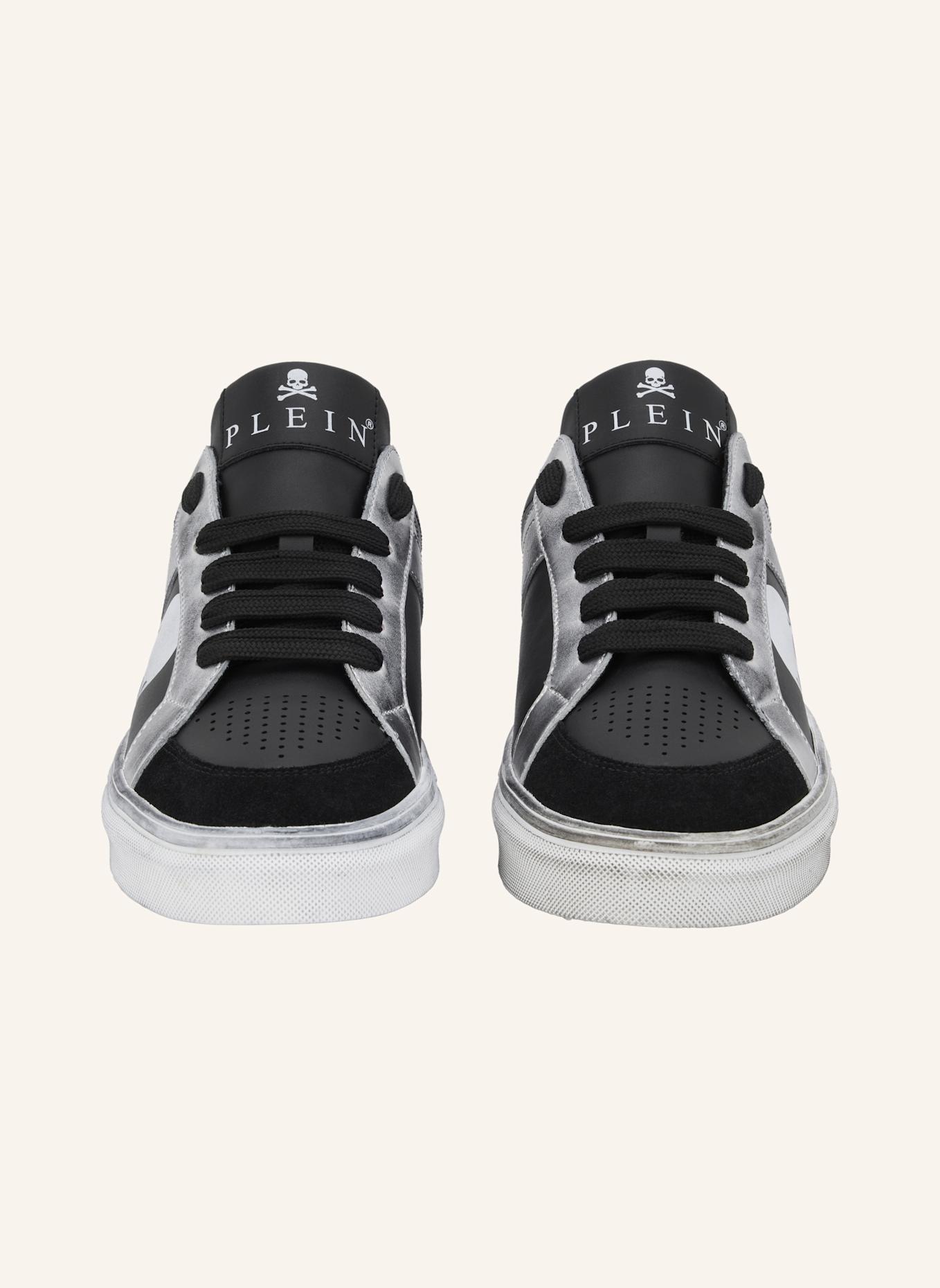PHILIPP PLEIN Low-Top-Sneaker RETROKICKZ: SCHWARZ/ SILBER