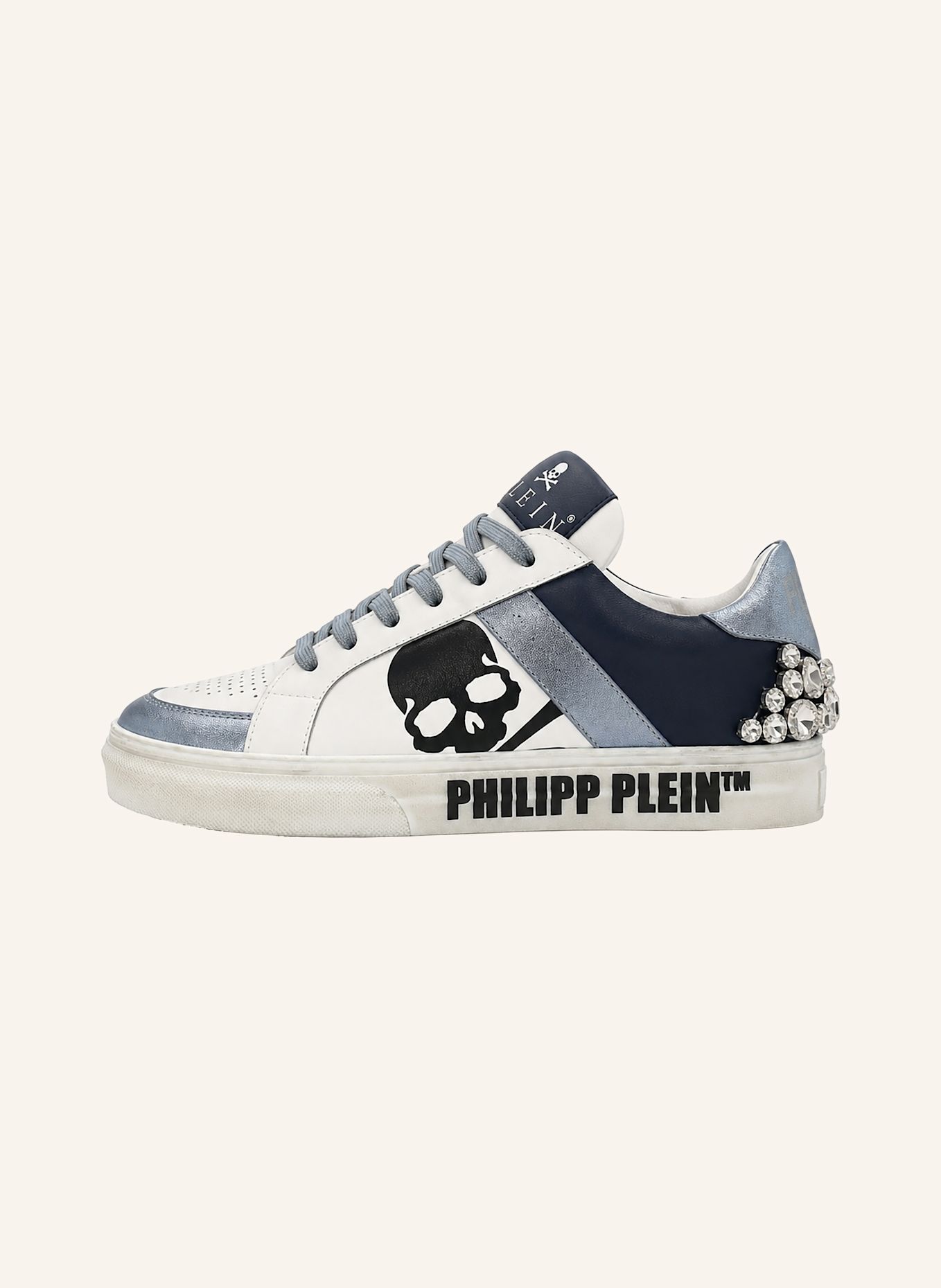 PHILIPP PLEIN Low-Top-Sneaker SKULL: BLAU