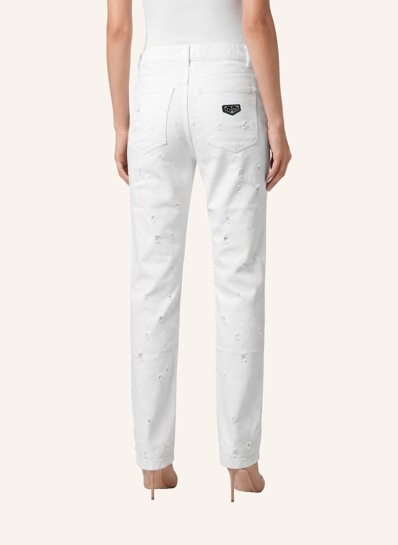 PHILIPP PLEIN Jeans mit geradem Schnitt: WEISS