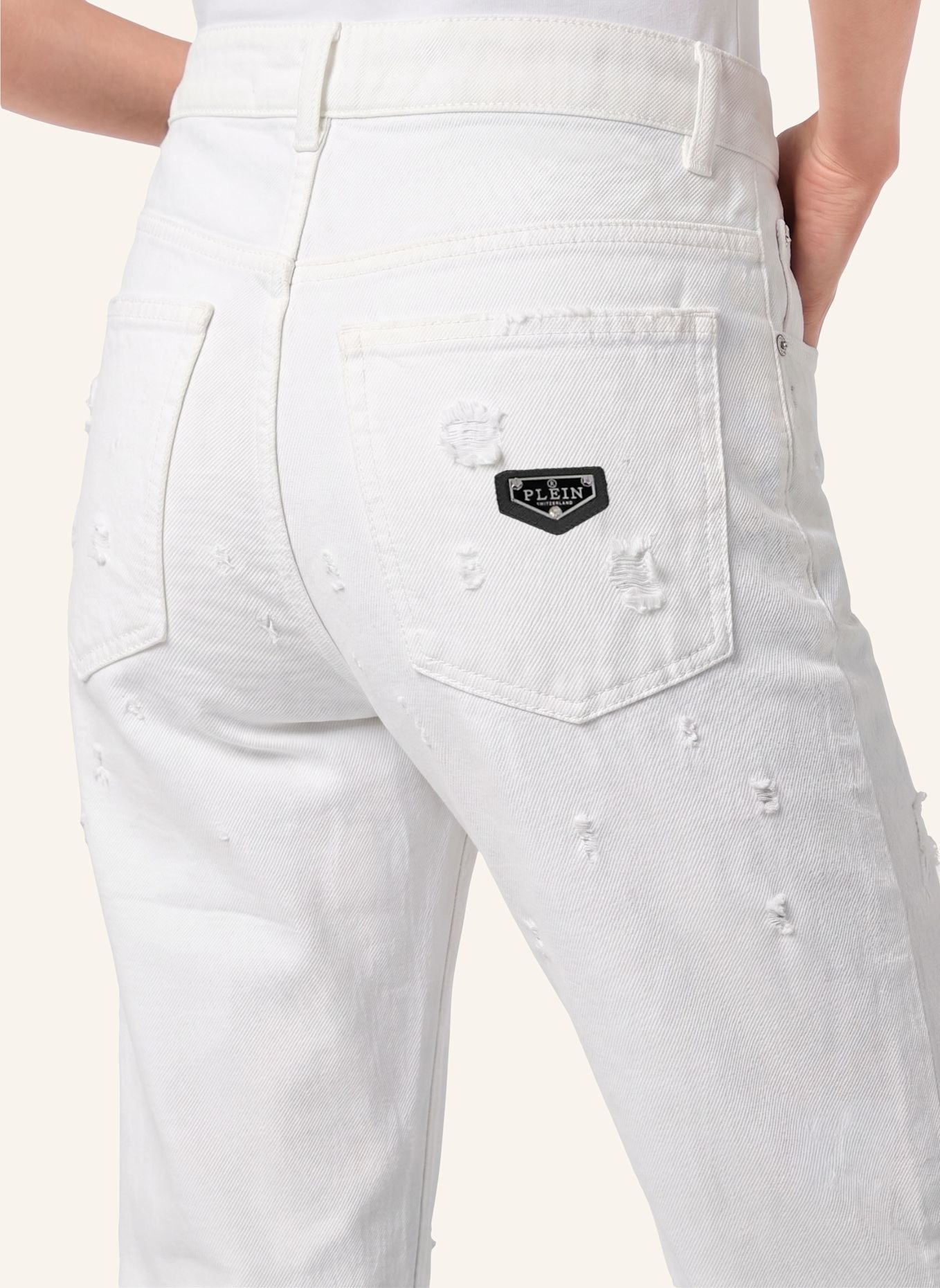PHILIPP PLEIN Jeans mit geradem Schnitt: WEISS