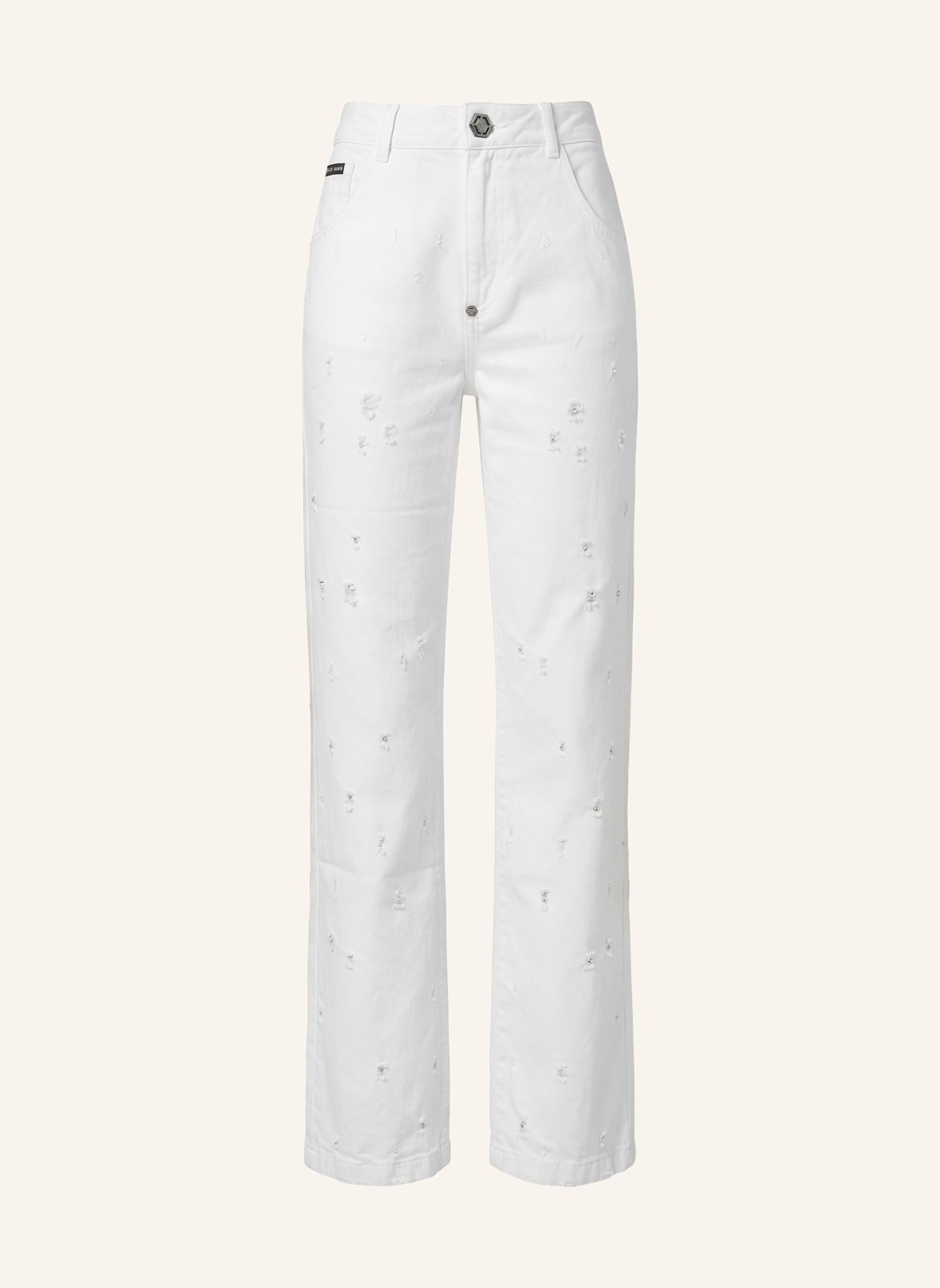 PHILIPP PLEIN Jeans mit geradem Schnitt: WEISS