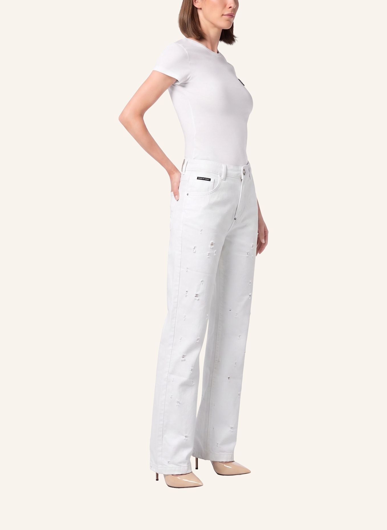 PHILIPP PLEIN Jeans mit geradem Schnitt: WEISS