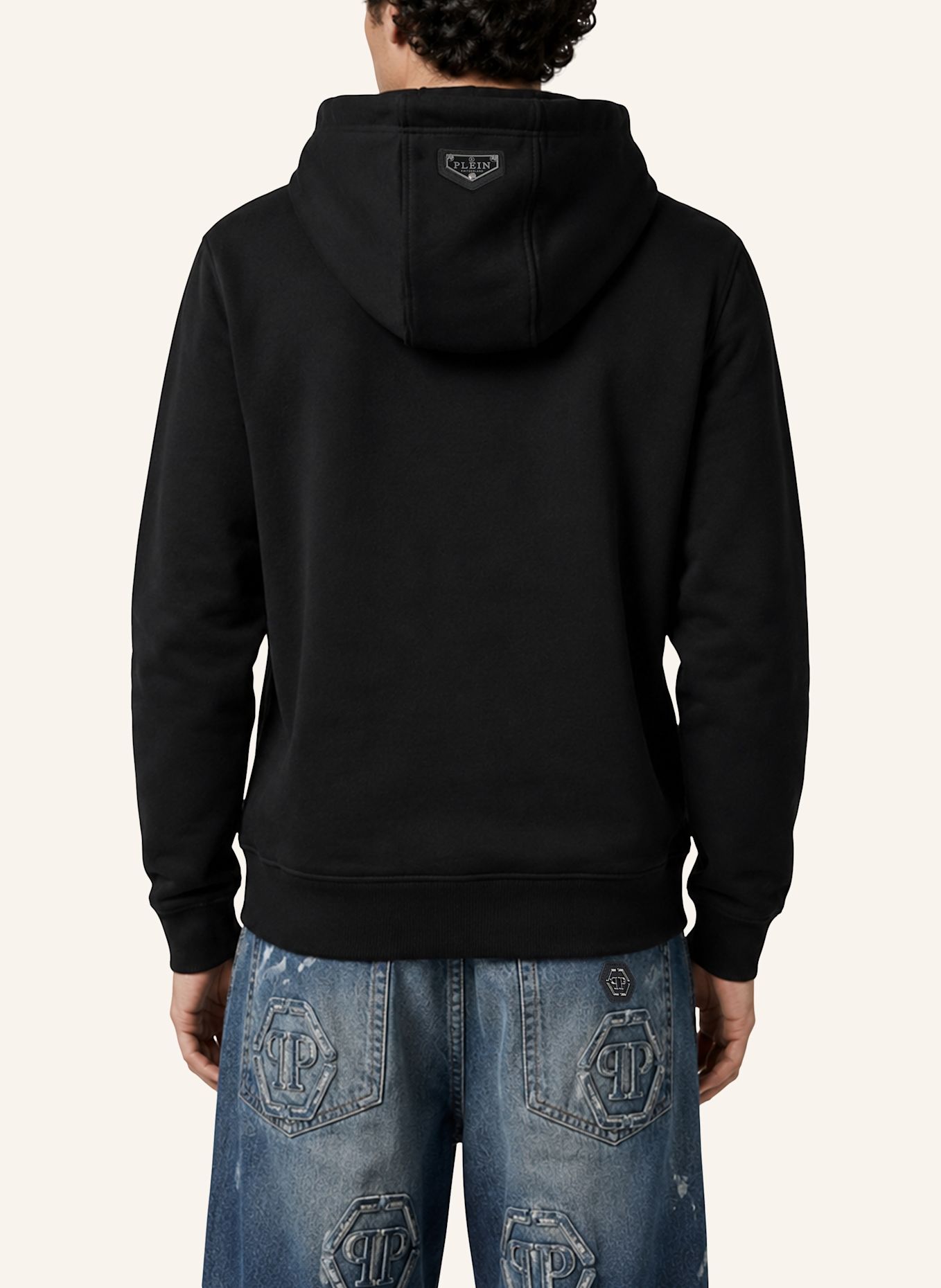 PHILIPP PLEIN Kapuzen-Sweatshirt SKULL: SCHWARZ