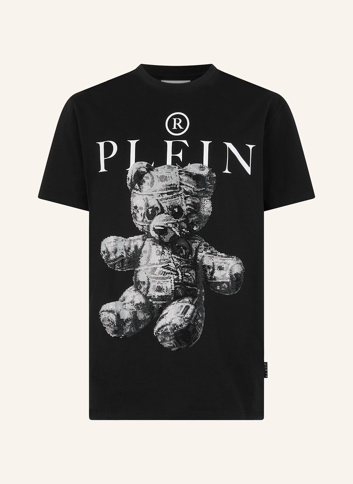 PHILIPP PLEIN Kurzarm-Rundhals-T-Shirt TEDDY: SCHWARZ