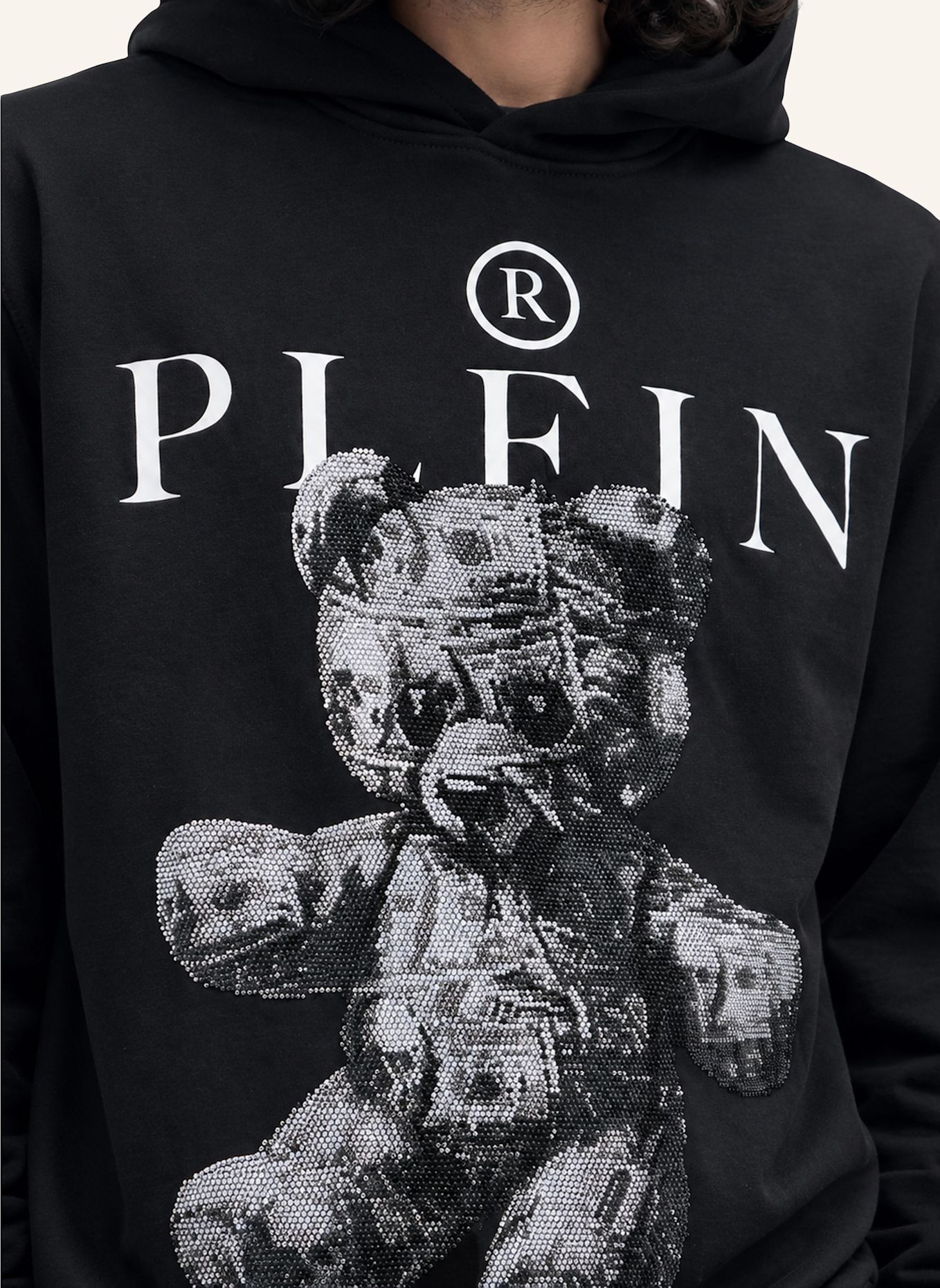 PHILIPP PLEIN Kapuzen-Sweatshirt TEDDY: SCHWARZ