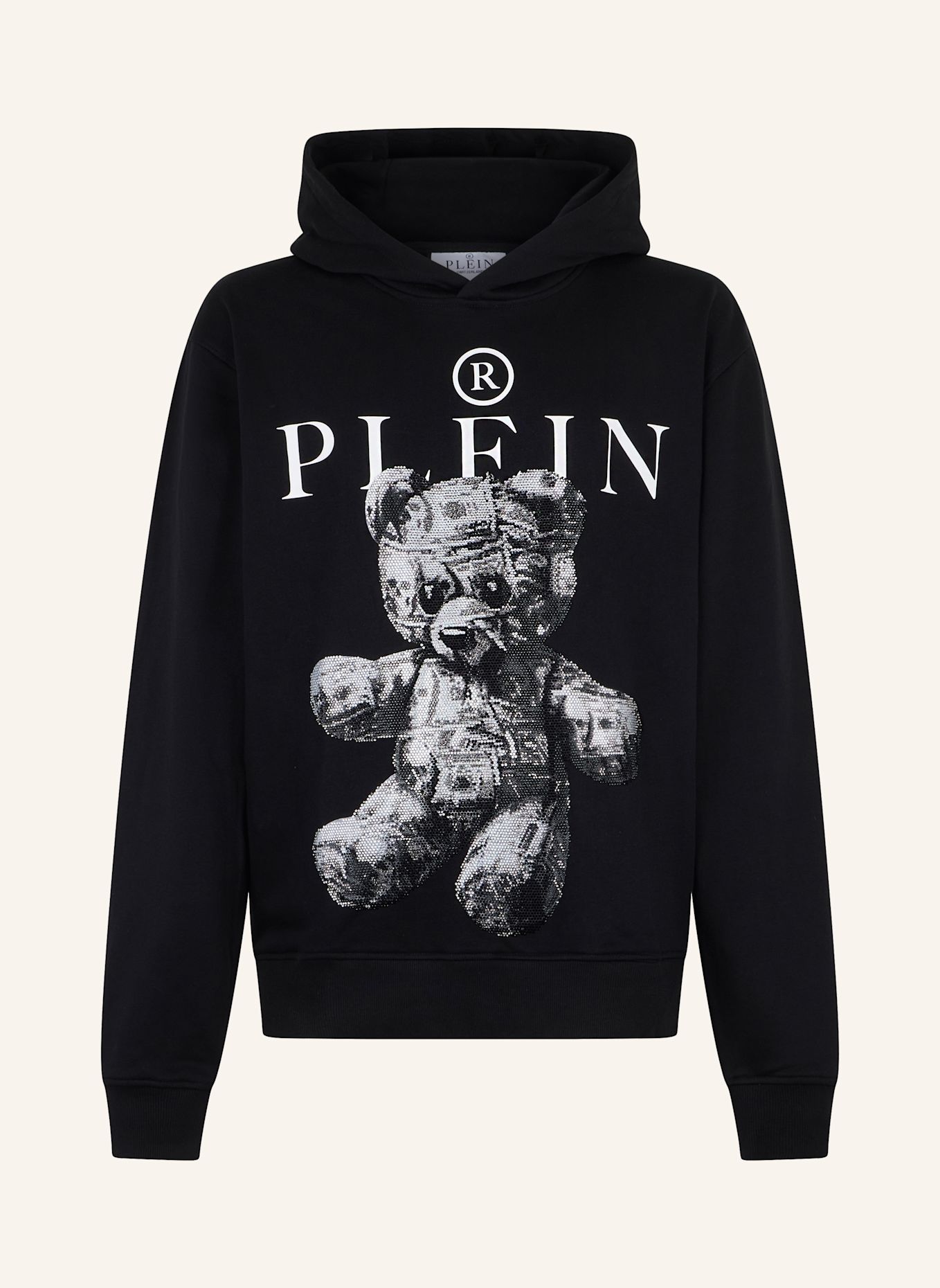 PHILIPP PLEIN Kapuzen-Sweatshirt TEDDY: SCHWARZ