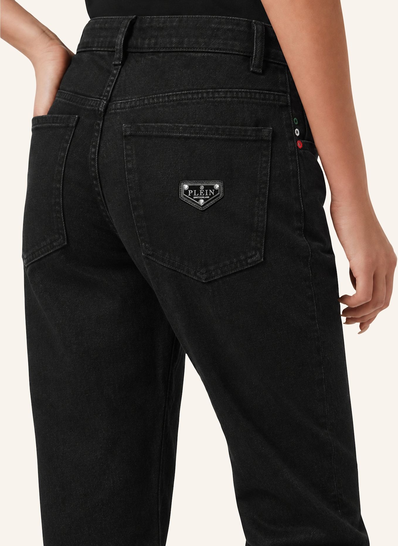 PHILIPP PLEIN Jeans mit geradem Schnitt BASIC: SCHWARZ
