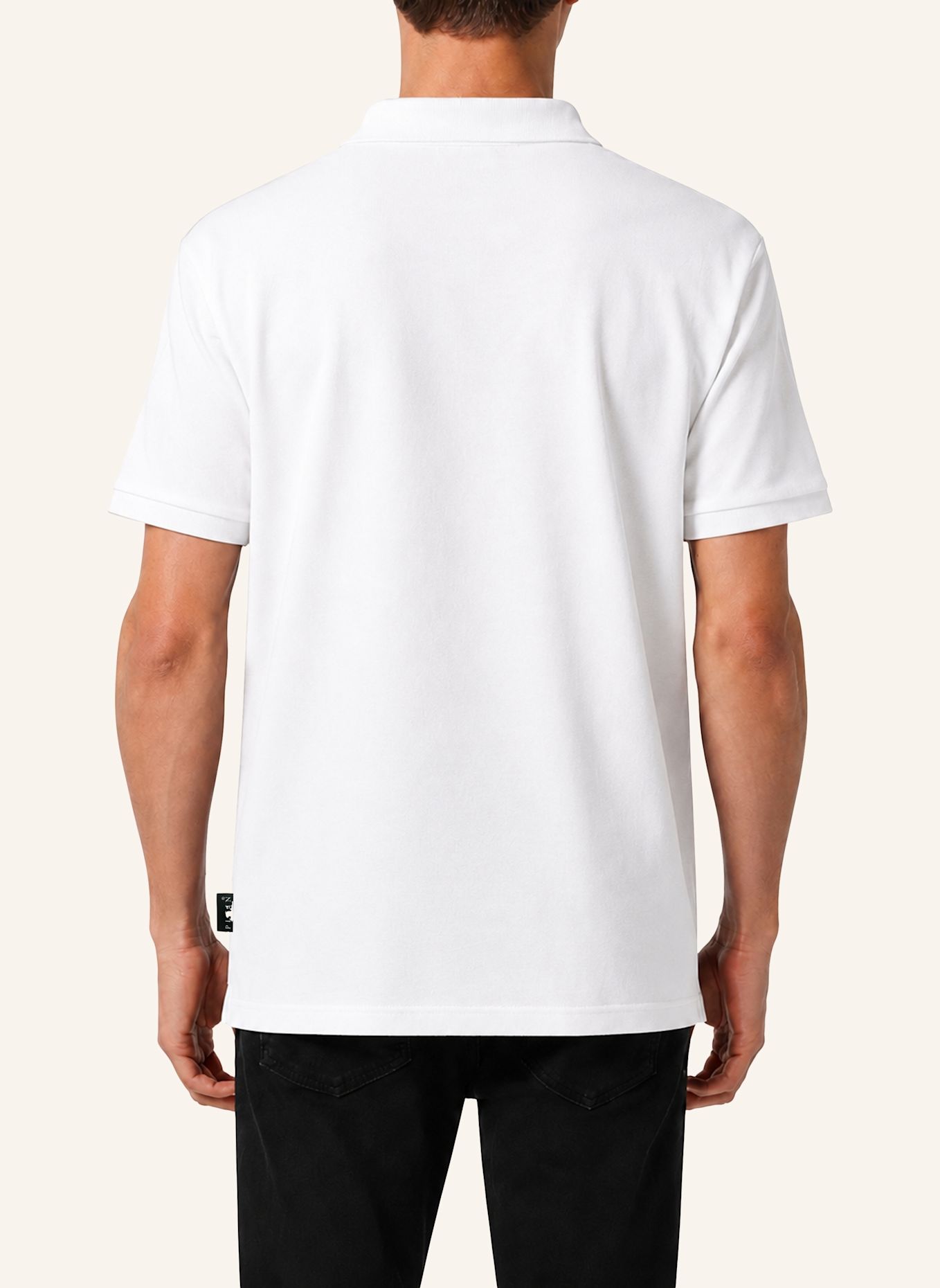 PHILIPP PLEIN Kurzarm-Poloshirt: WEISS