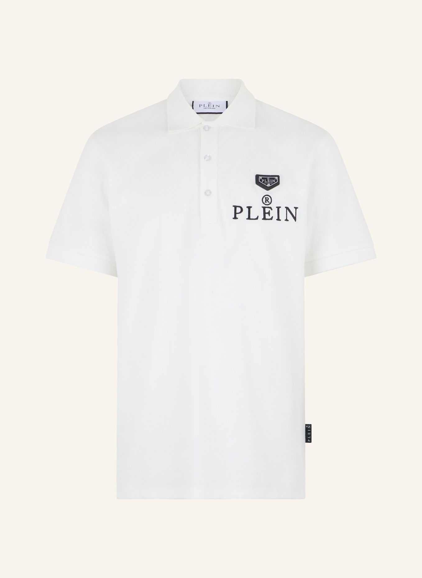 PHILIPP PLEIN Kurzarm-Poloshirt: WEISS