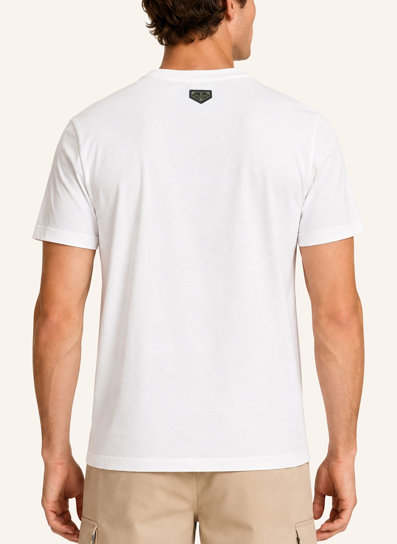 PHILIPP PLEIN Kurzarm-Rundhals-T-Shirt SKULL: WEISS
