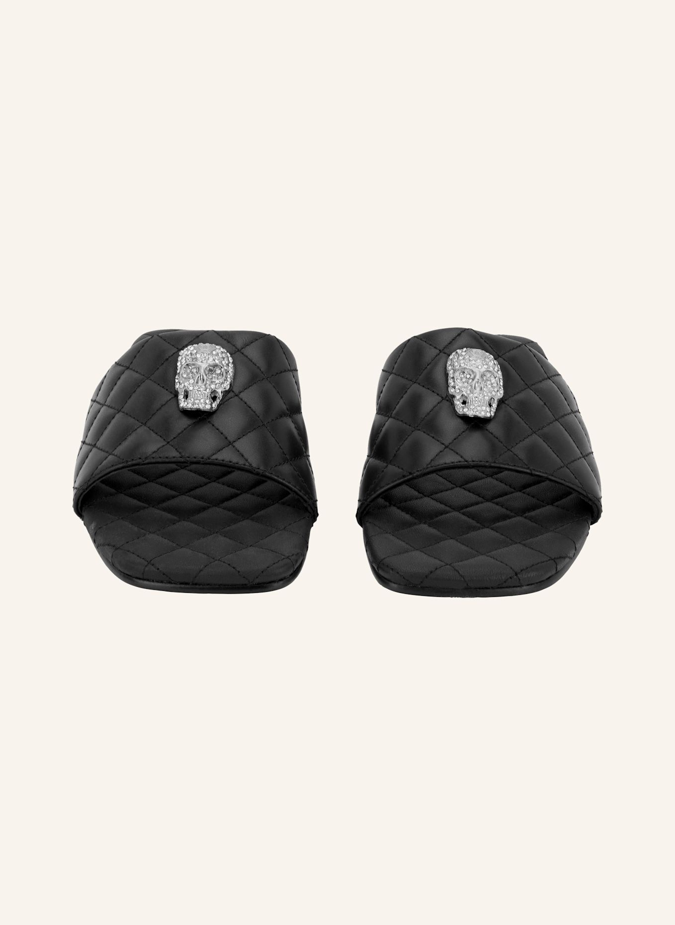 PHILIPP PLEIN Flache Sandalen SKULL: SCHWARZ