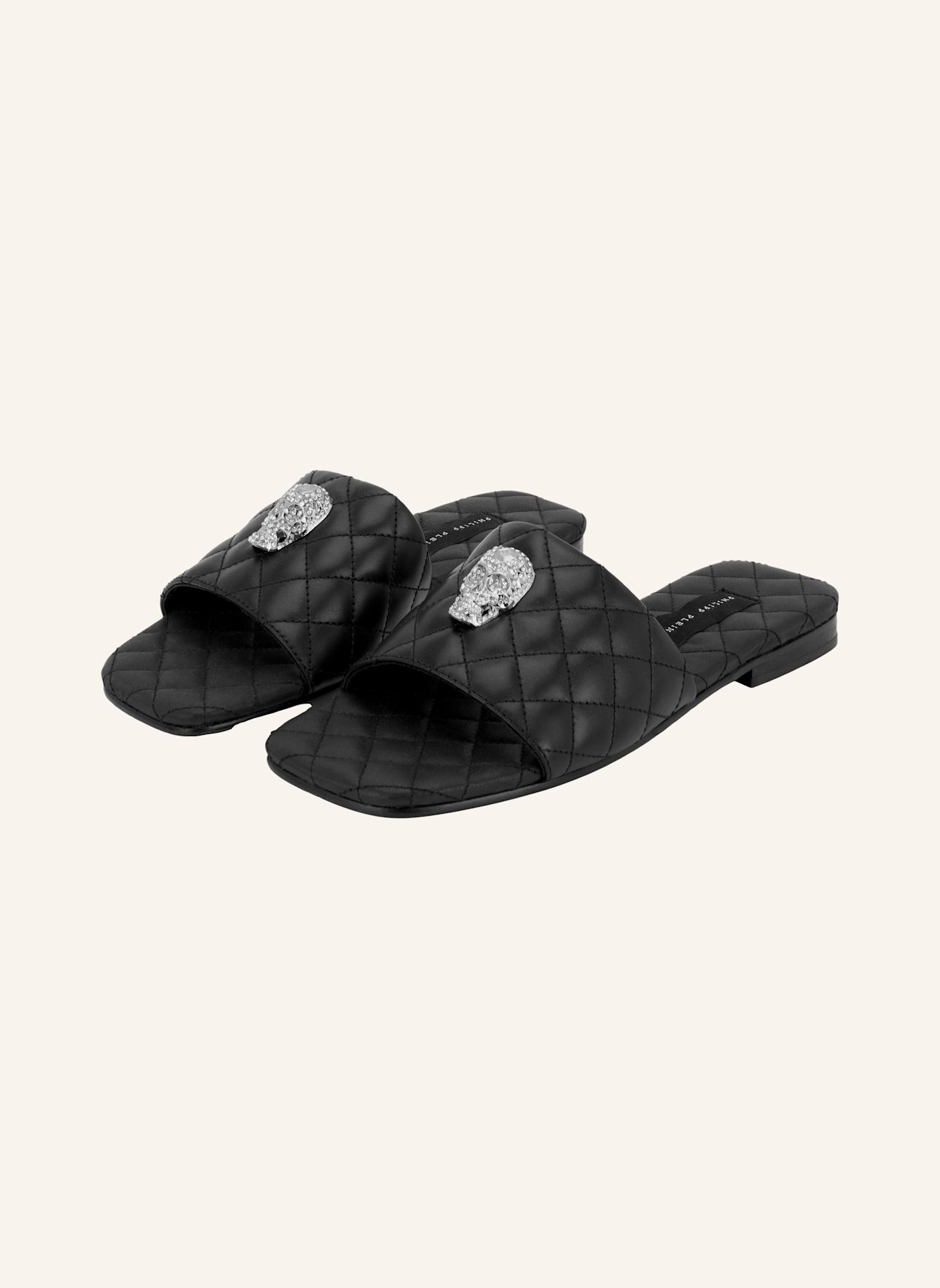 PHILIPP PLEIN Flache Sandalen SKULL: SCHWARZ