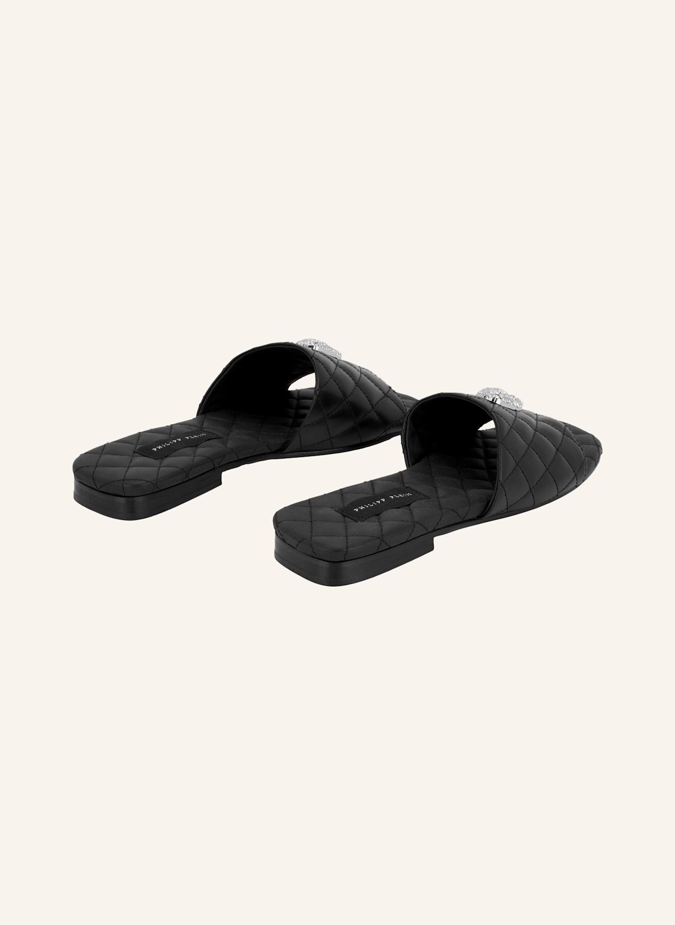 PHILIPP PLEIN Flache Sandalen SKULL: SCHWARZ
