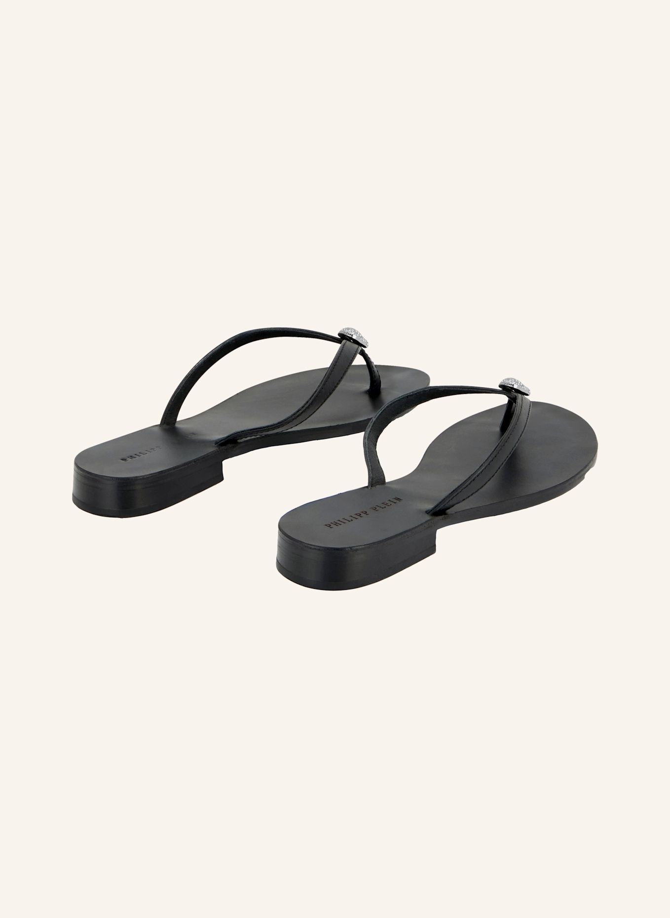 PHILIPP PLEIN Flip-Flops SKULL: SCHWARZ