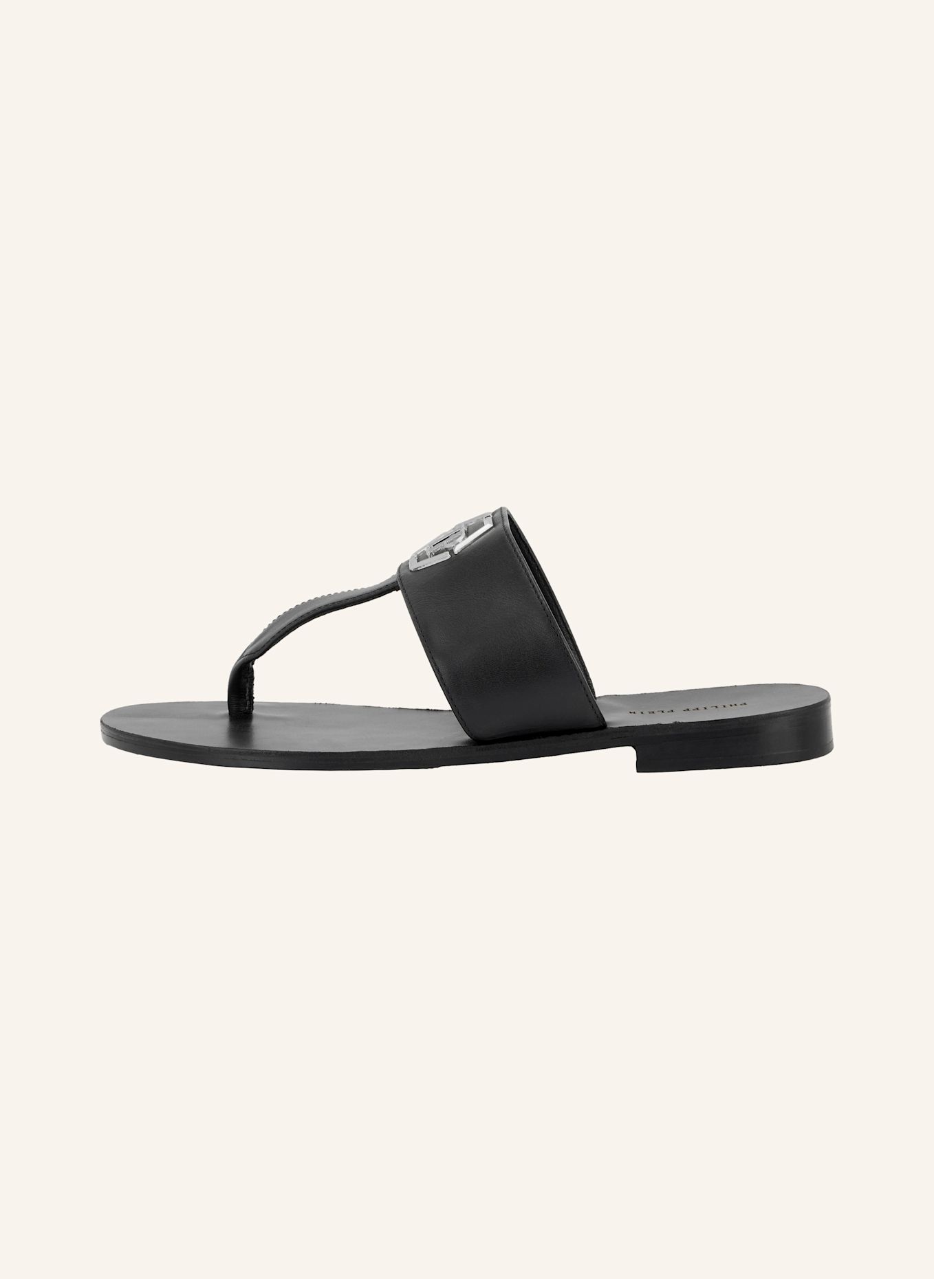 PHILIPP PLEIN Flache Sandalen HEXAGON: SCHWARZ