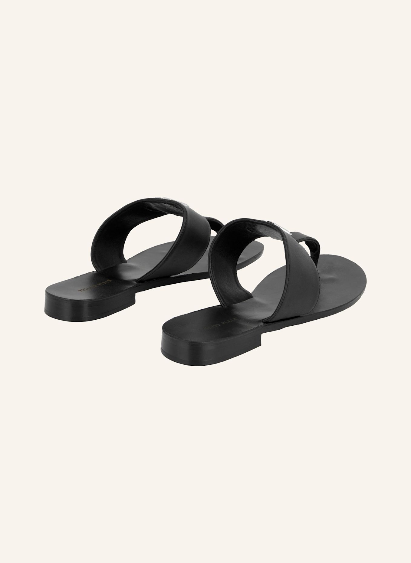 PHILIPP PLEIN Flache Sandalen HEXAGON: SCHWARZ