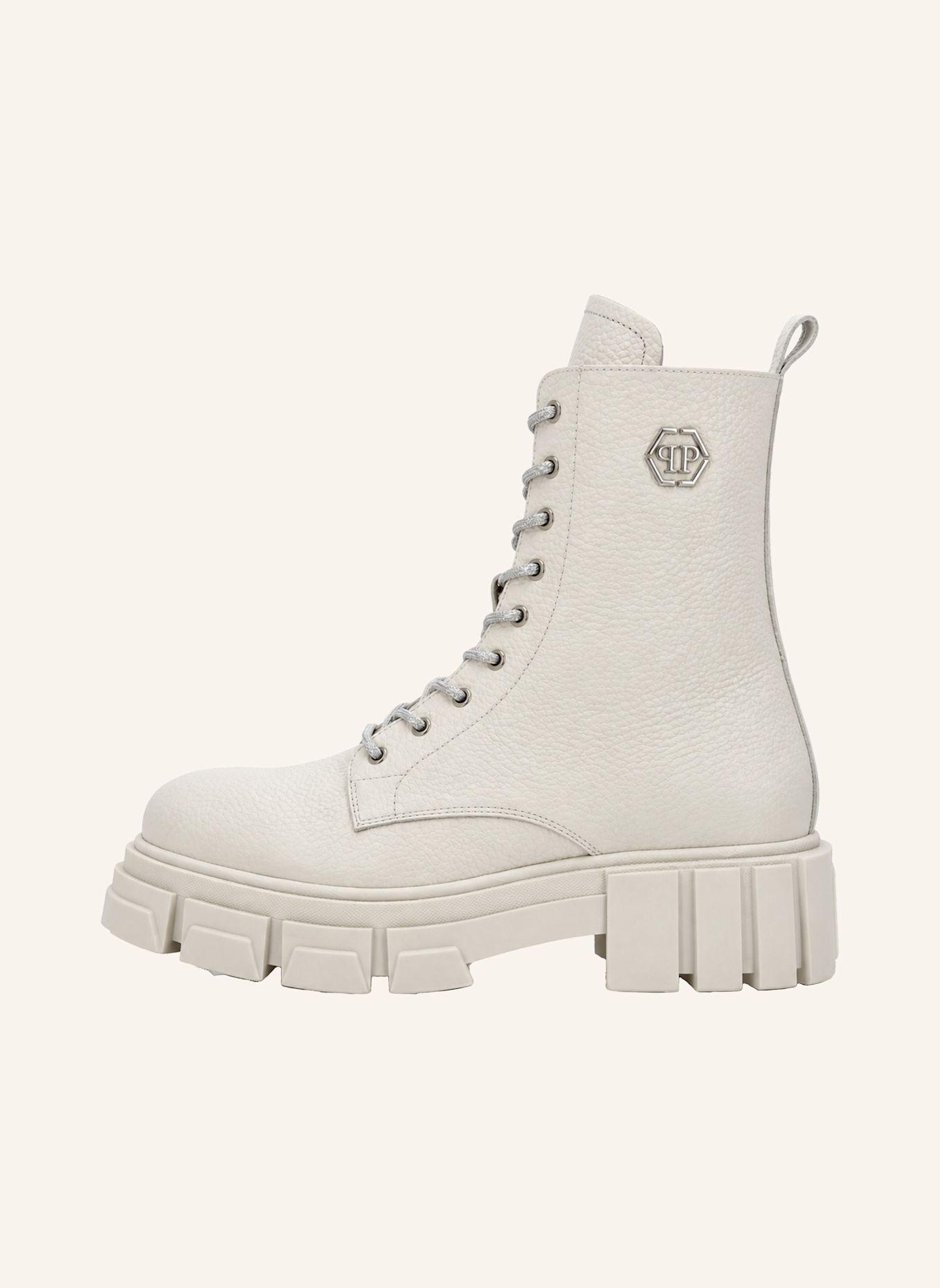 PHILIPP PLEIN Flache Stiefeletten: WEISS