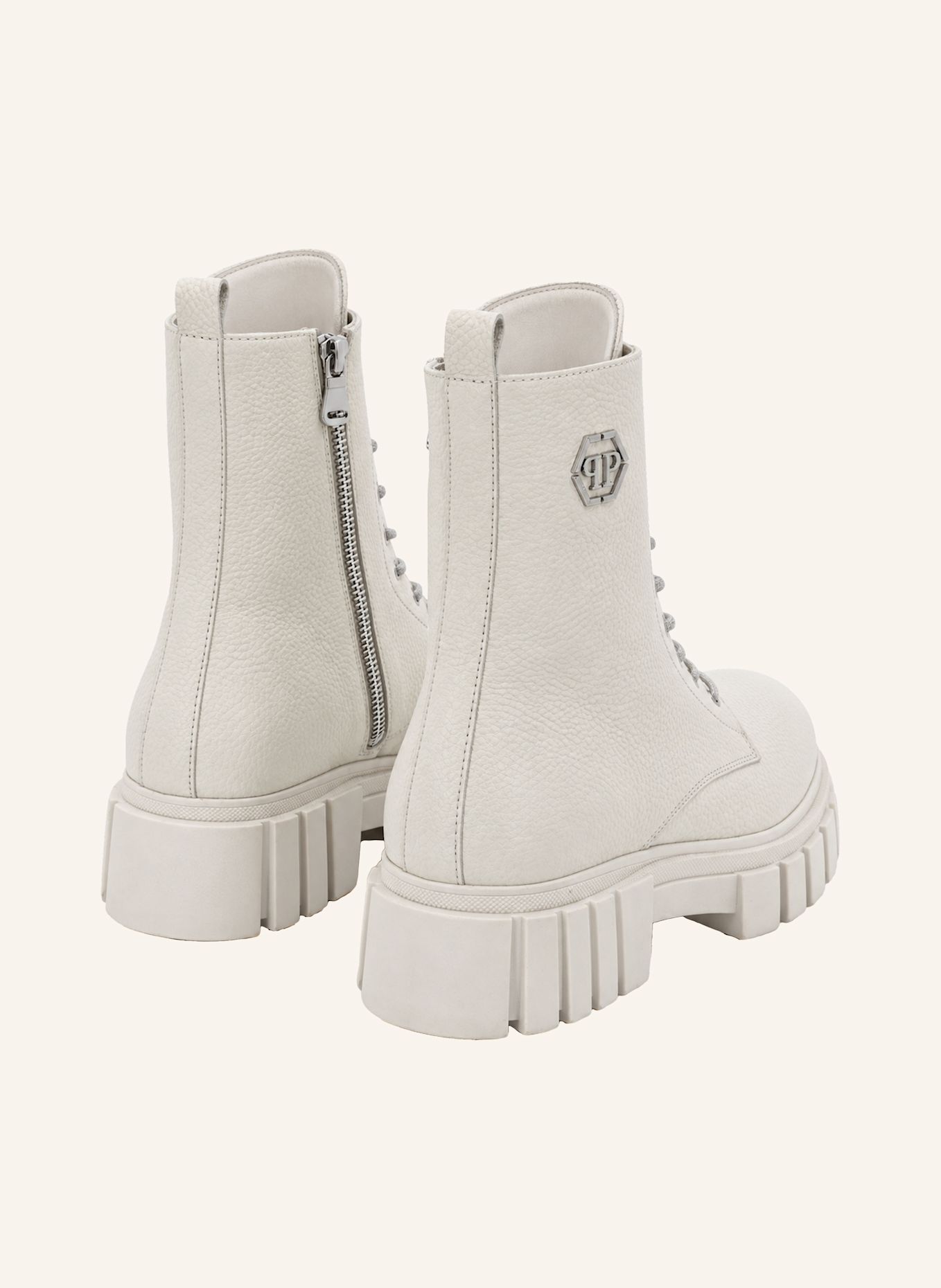 PHILIPP PLEIN Flache Stiefeletten: WEISS