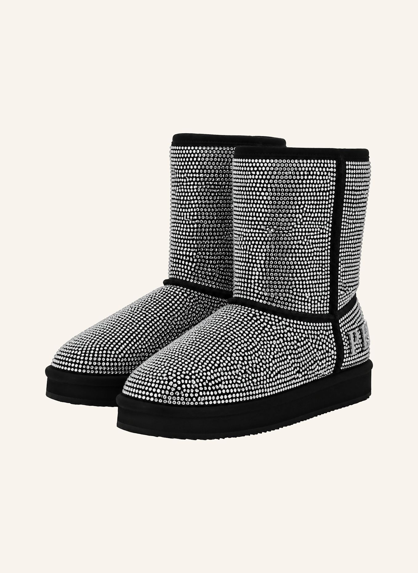 PHILIPP PLEIN Flache Stiefel mit mittelhohem Schaft: BEIGE