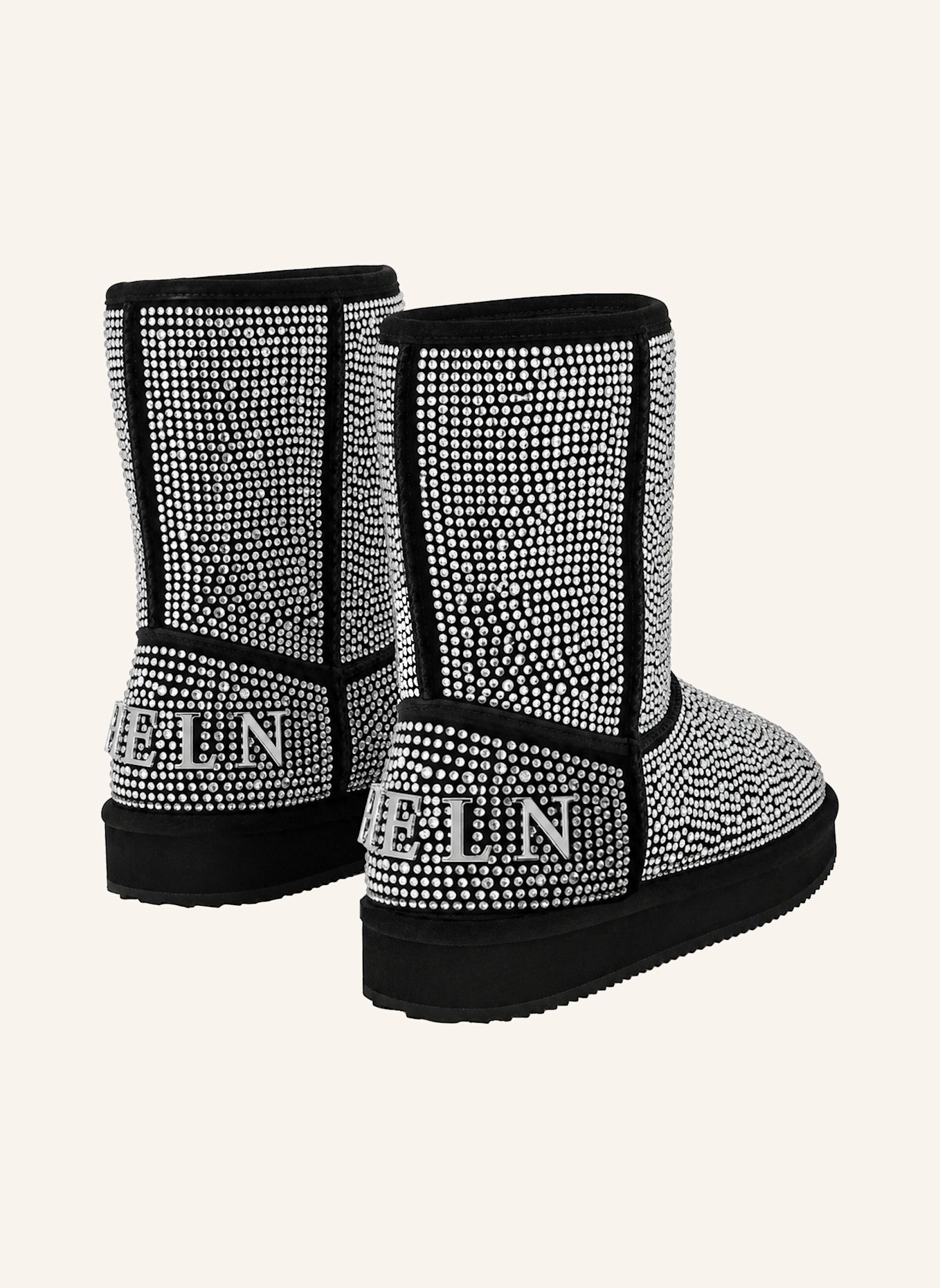 PHILIPP PLEIN Flache Stiefel mit mittelhohem Schaft: BEIGE