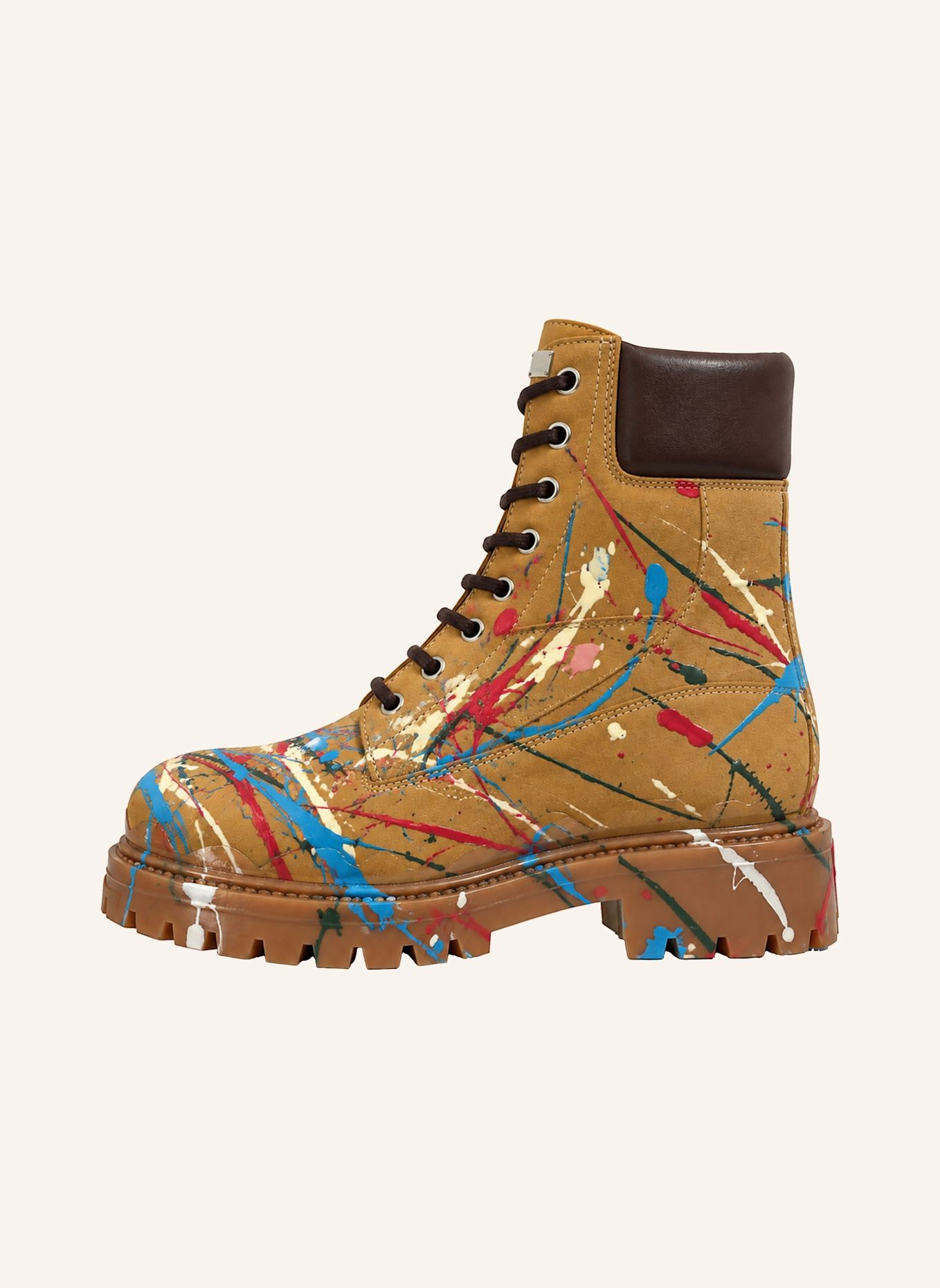 PHILIPP PLEIN Flache Stiefel mit mittelhohem Schaft SKULL: BRAUN