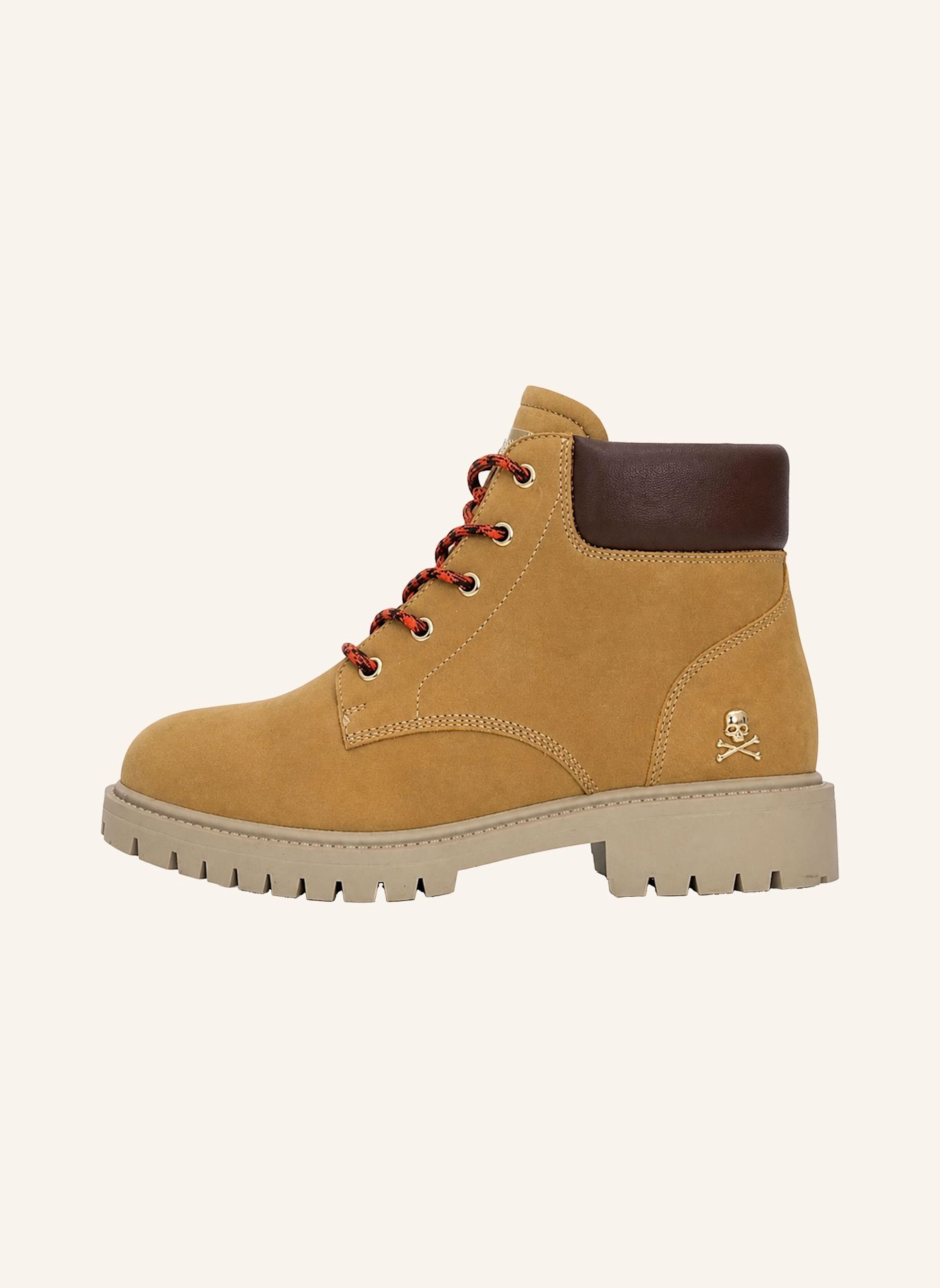 PHILIPP PLEIN Flache Stiefel mit mittelhohem Schaft SKULL: BEIGE