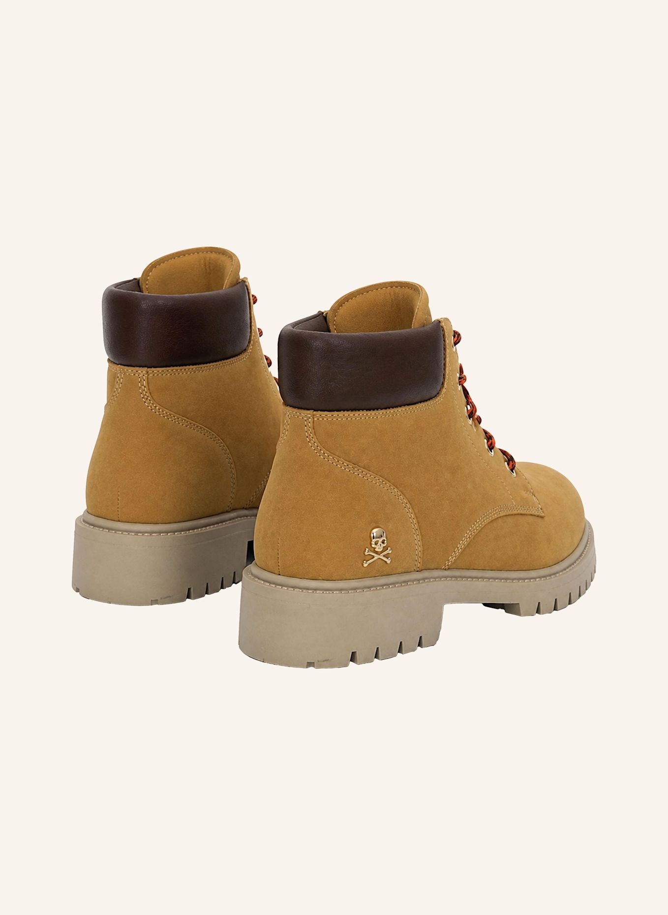 PHILIPP PLEIN Flache Stiefel mit mittelhohem Schaft SKULL: BEIGE