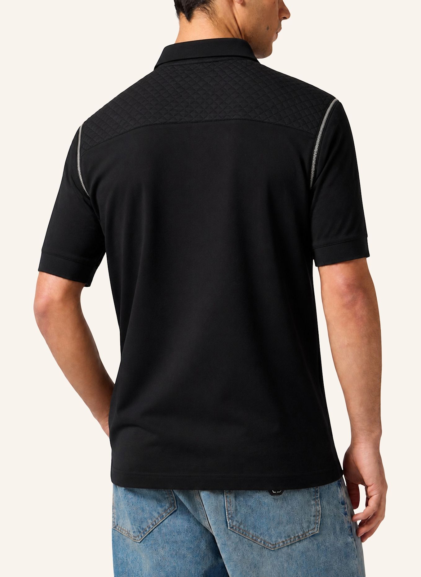 PHILIPP PLEIN Kurzarm-Poloshirt: WEISS