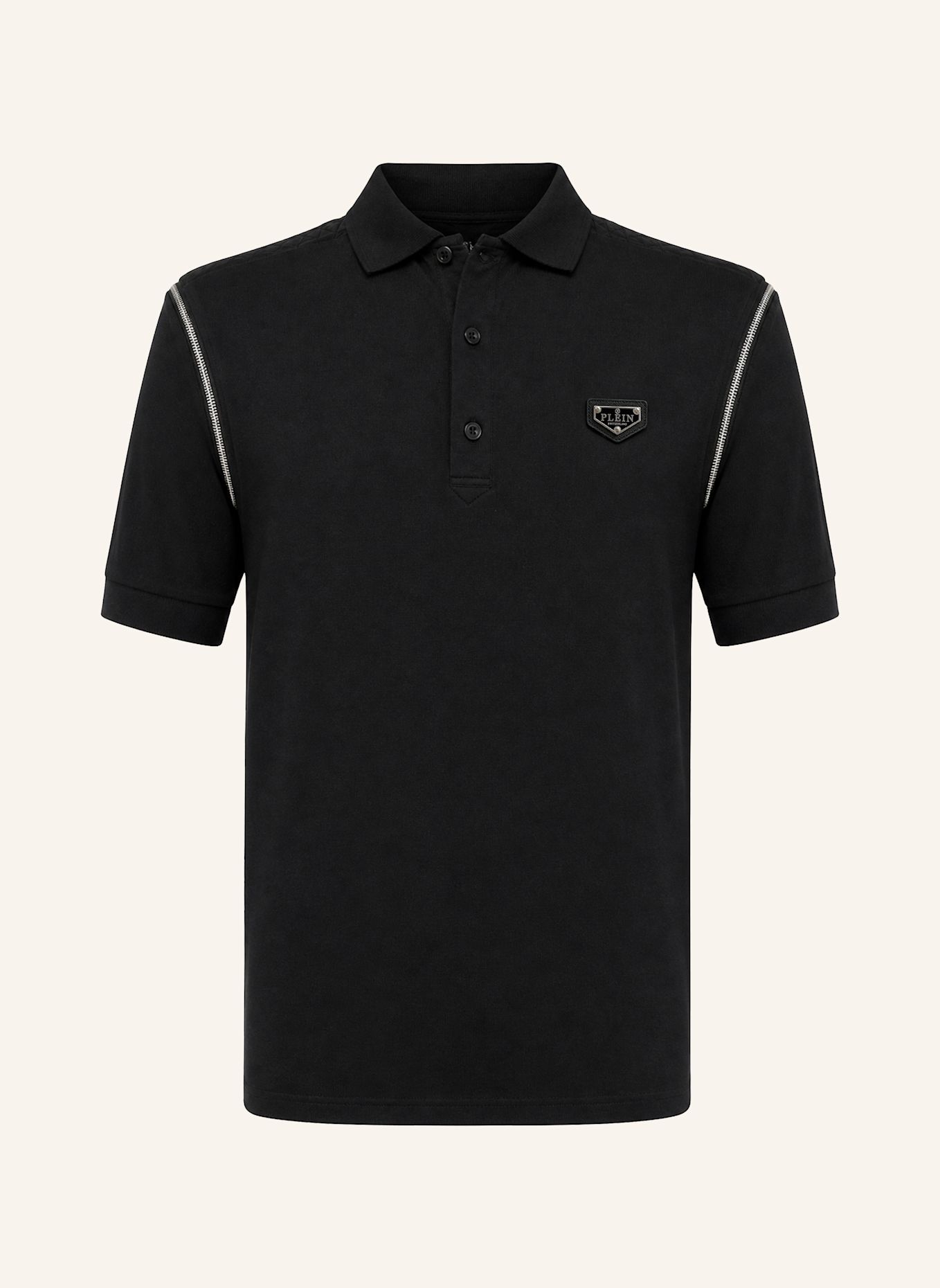PHILIPP PLEIN Kurzarm-Poloshirt: WEISS