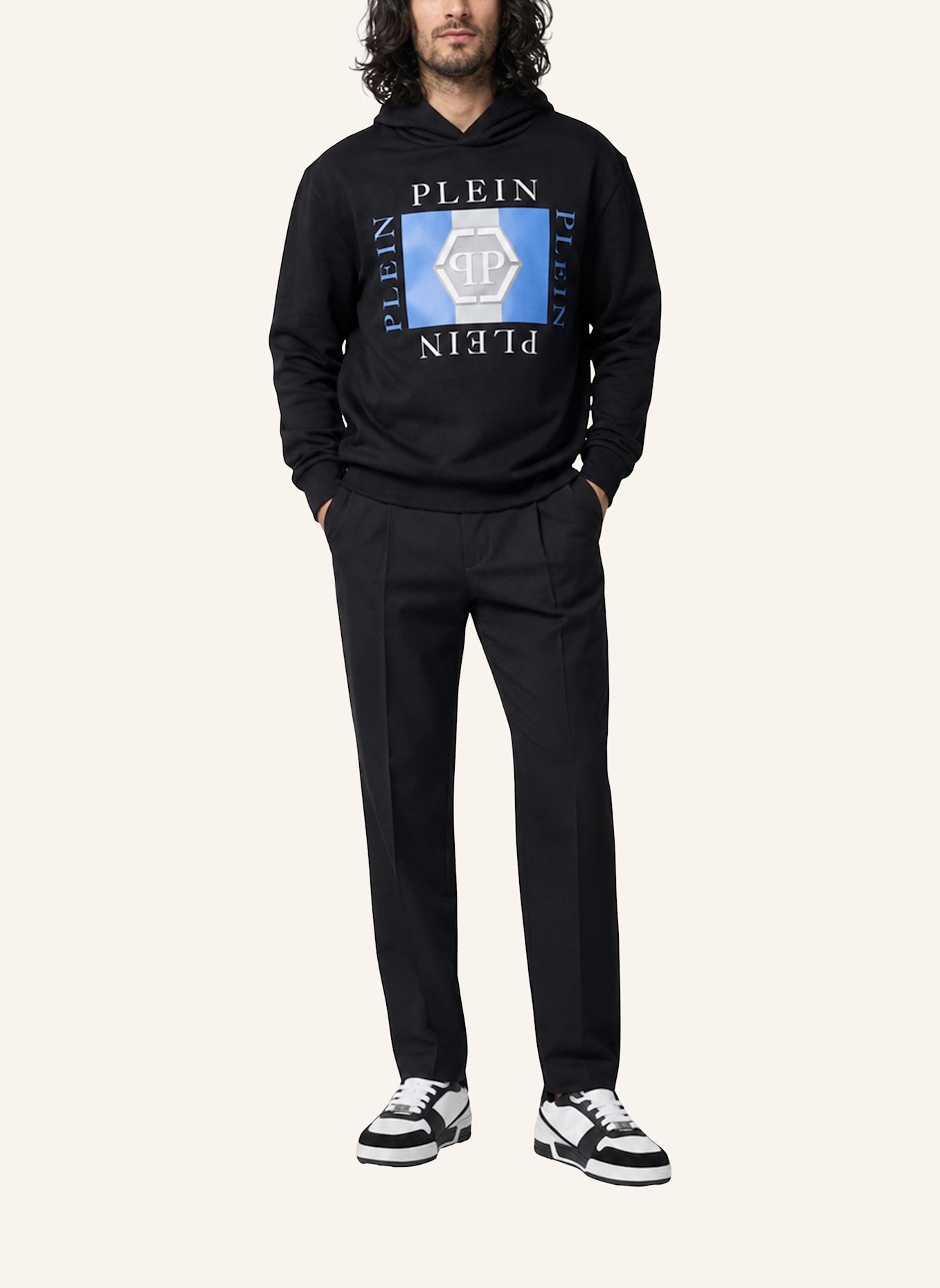 PHILIPP PLEIN Kapuzen-Sweatshirt: SCHWARZ