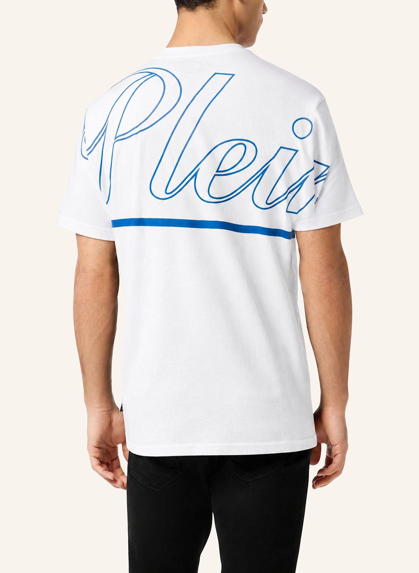 PHILIPP PLEIN Kurzarm-Rundhals-T-Shirt: WEISS