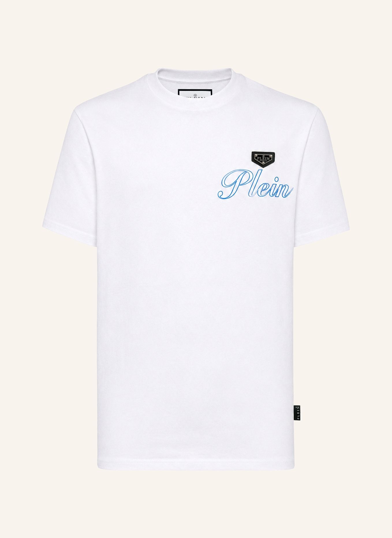 PHILIPP PLEIN Kurzarm-Rundhals-T-Shirt: WEISS
