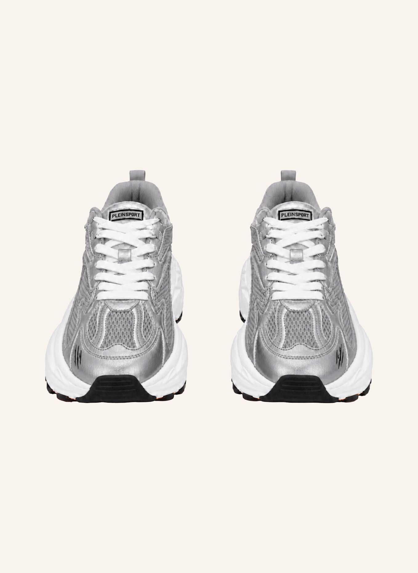 PLEIN SPORT Laufschuh: WEISS / SILBER