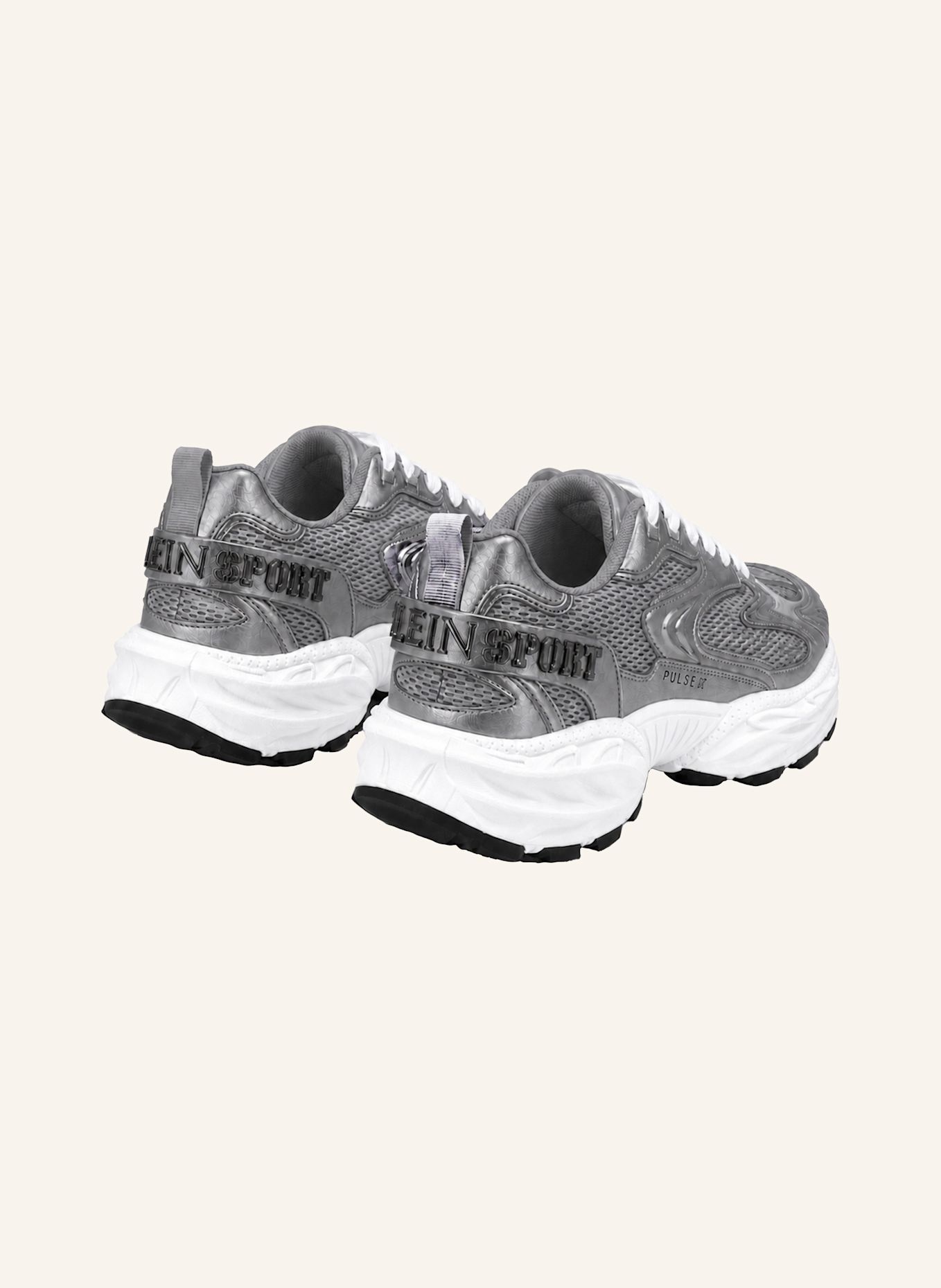 PLEIN SPORT Laufschuh: WEISS / SILBER