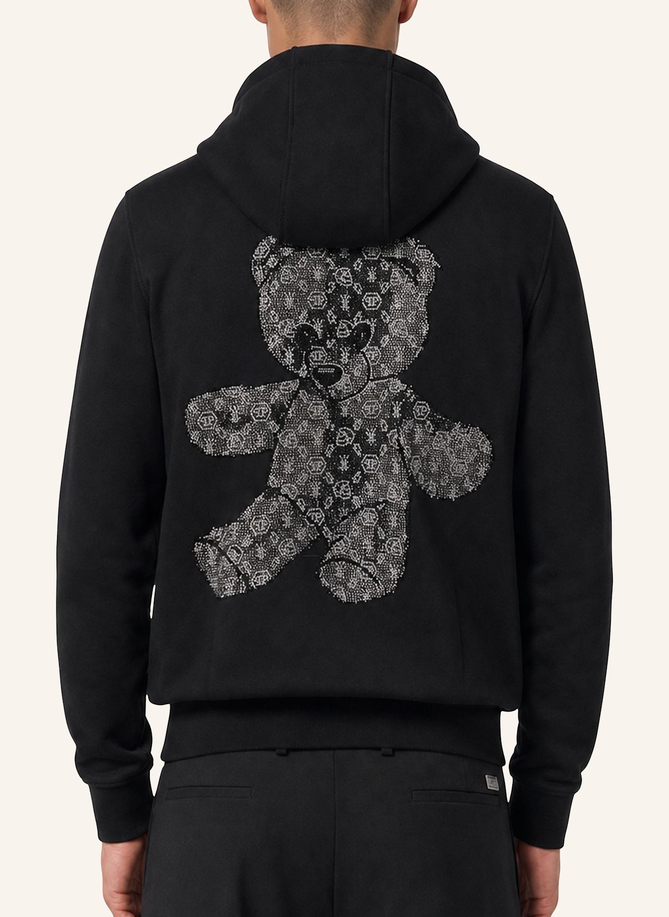 PHILIPP PLEIN Kapuzen-Sweatjacke TEDDY: SCHWARZ
